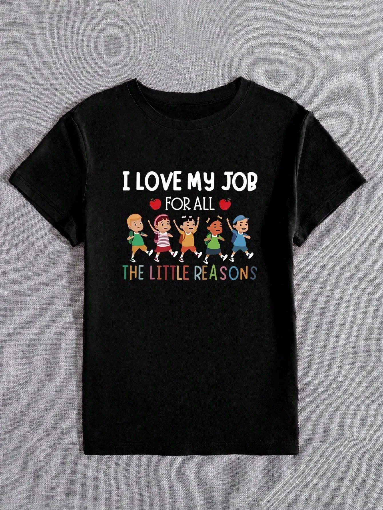 Slogan I Love My Job Figure Graphic Round Neck T-shirt, 4 of 5