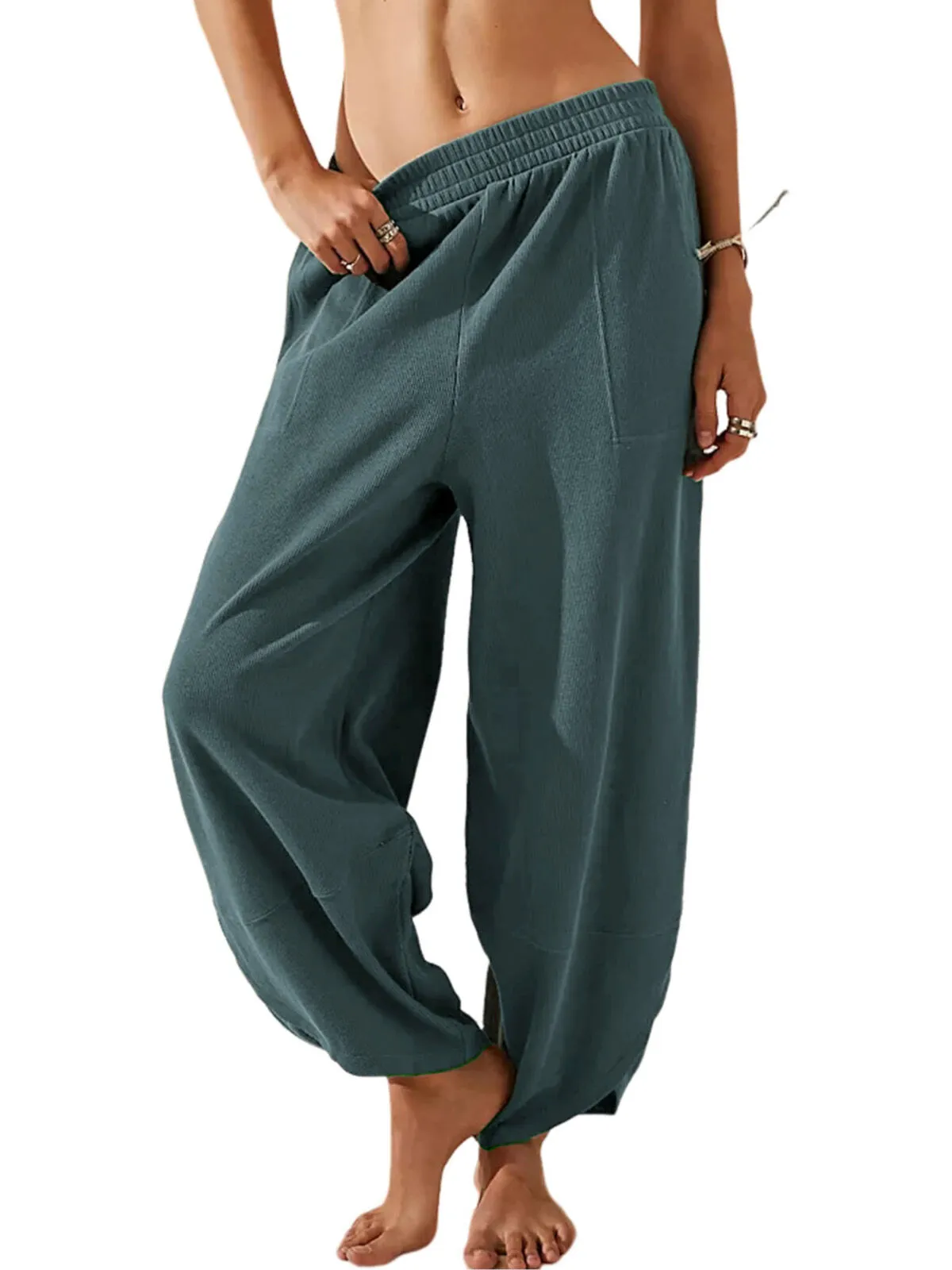 Bohemin Comfy Solid Colour Pocket Baggy High Rise Palazzo Pants, 1 of 3