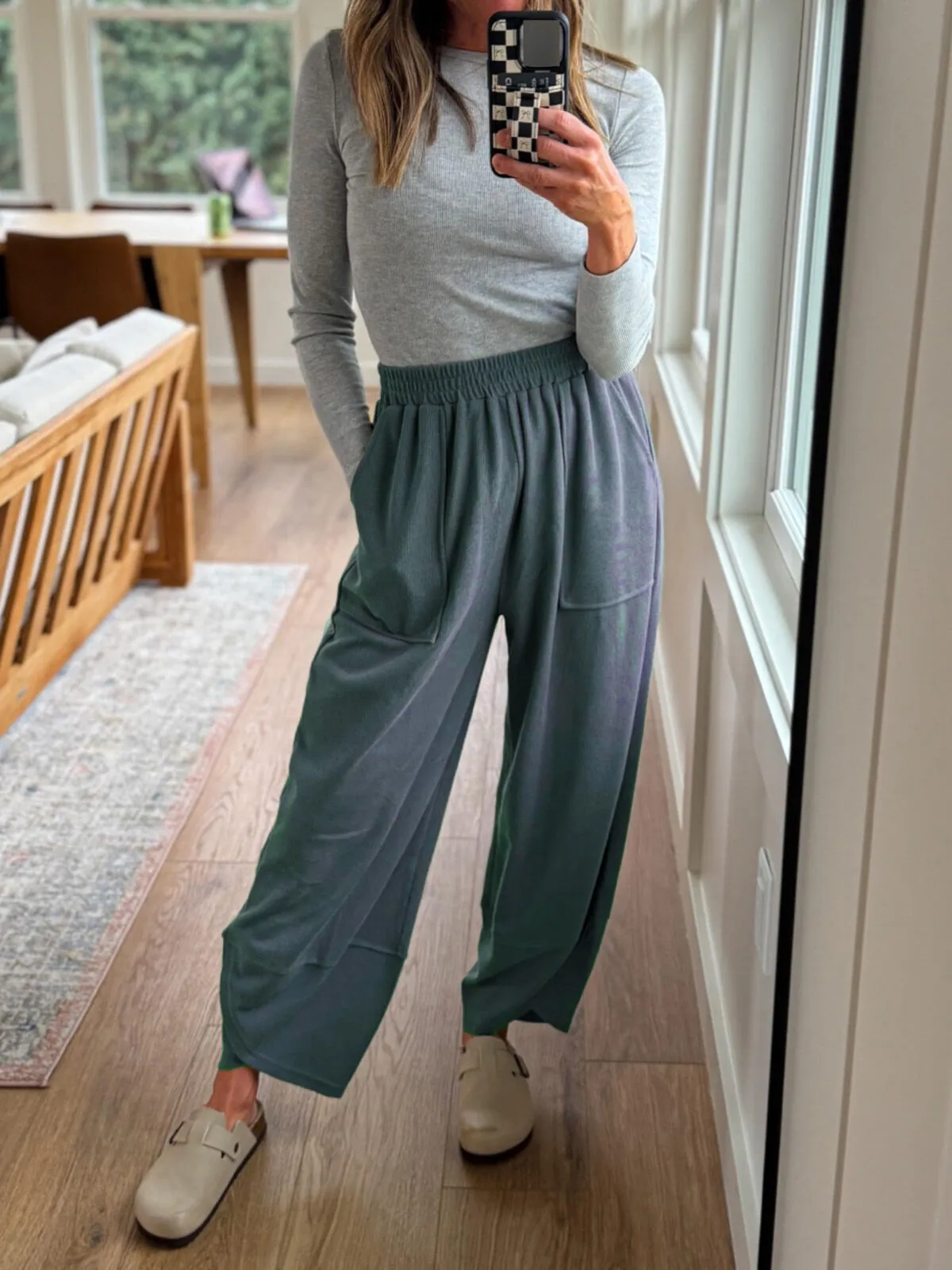 Bohemin Comfy Solid Colour Pocket Baggy High Rise Palazzo Pants, 3 of 3