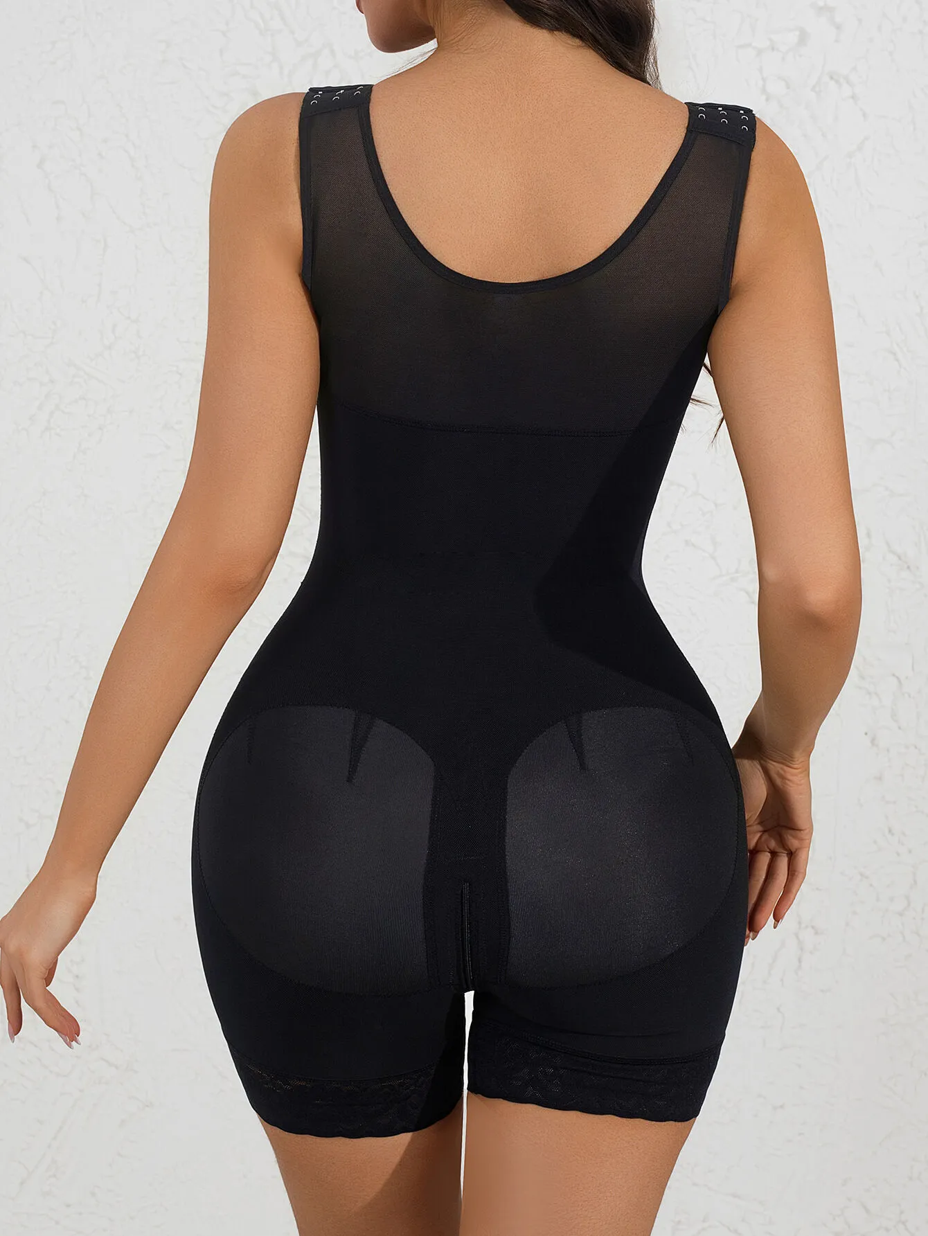Solid Lace Tummy Control Full Butt Lifter High Rise Shape Wear Bodysuits, 2 of 5