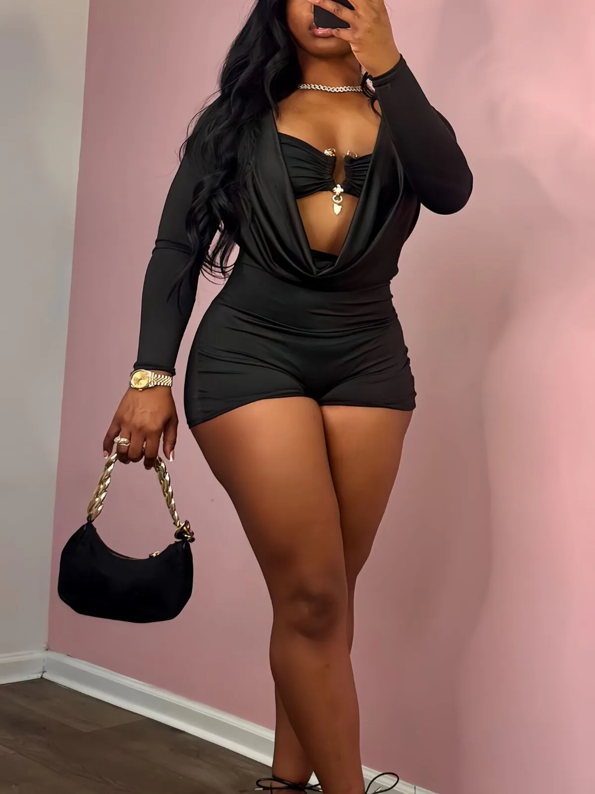 Solid Grommet Eyelet Strapless High Rise Rompers, 1 of 5