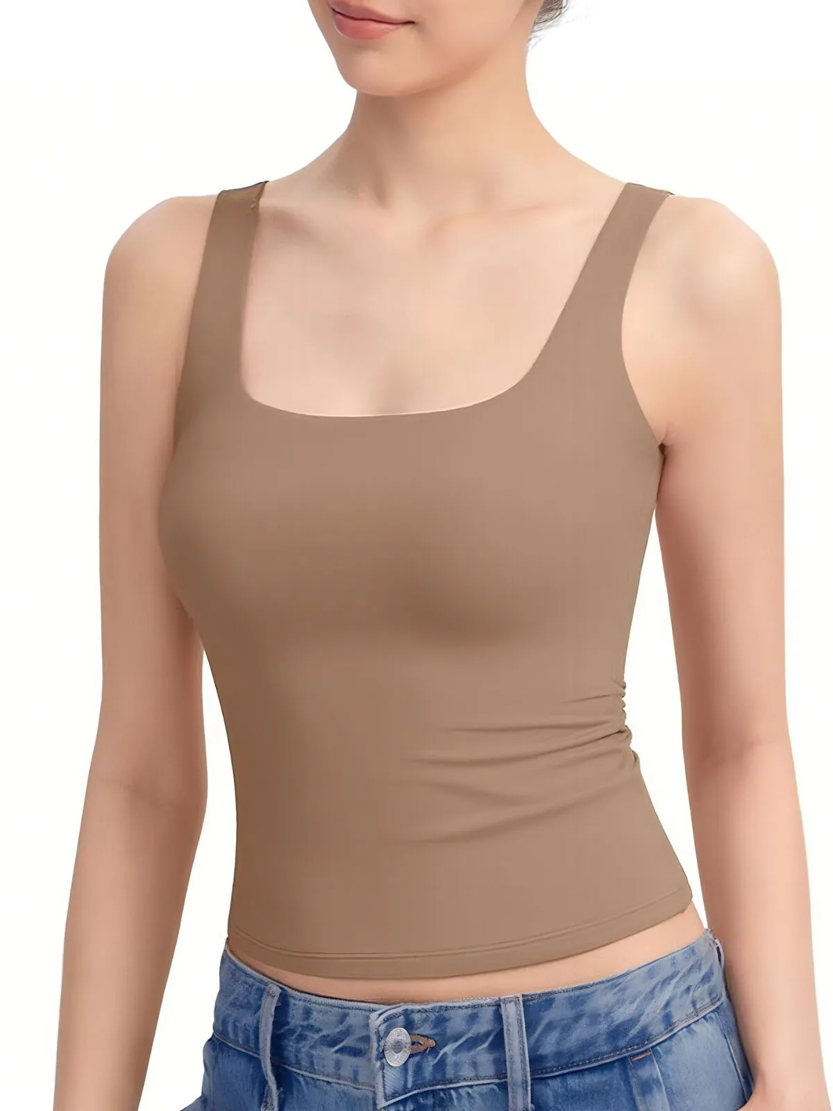 Comfort Solid Spaghetti Strap Double Lined Basic Cami, 1 of 1
