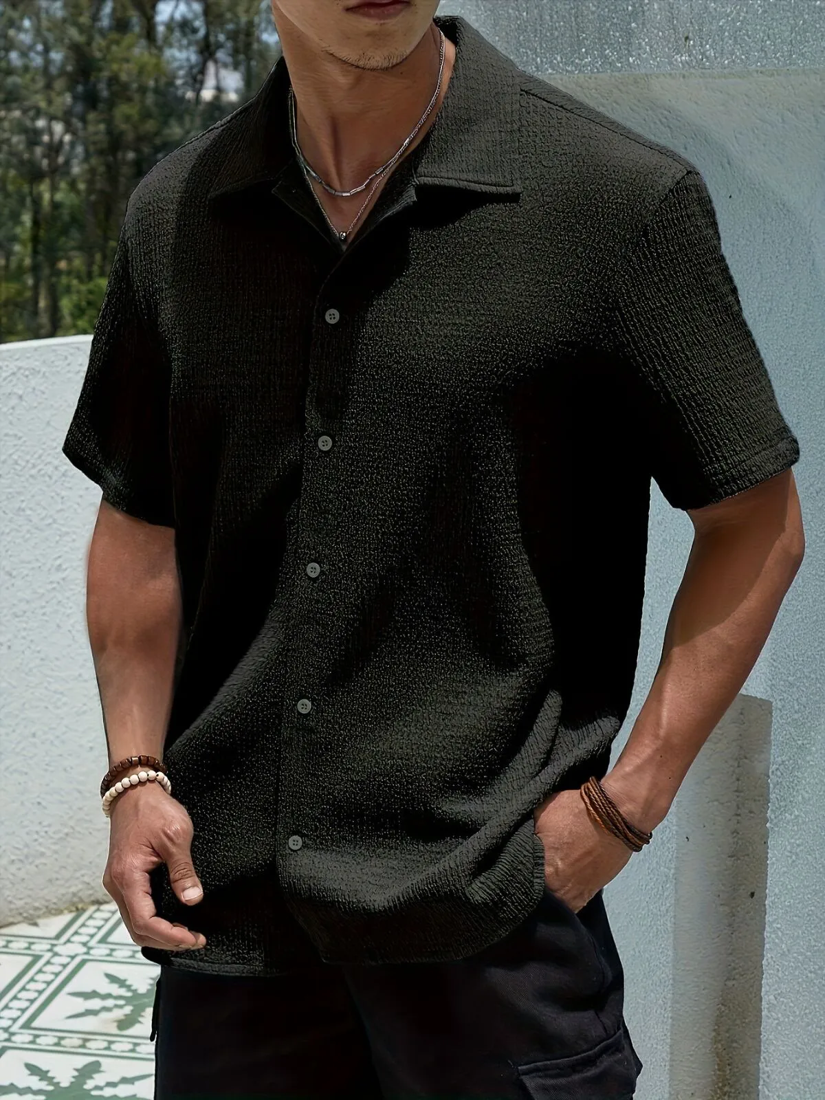 Men's Vintage Casual Button Lapel Shirts, 1 of 6