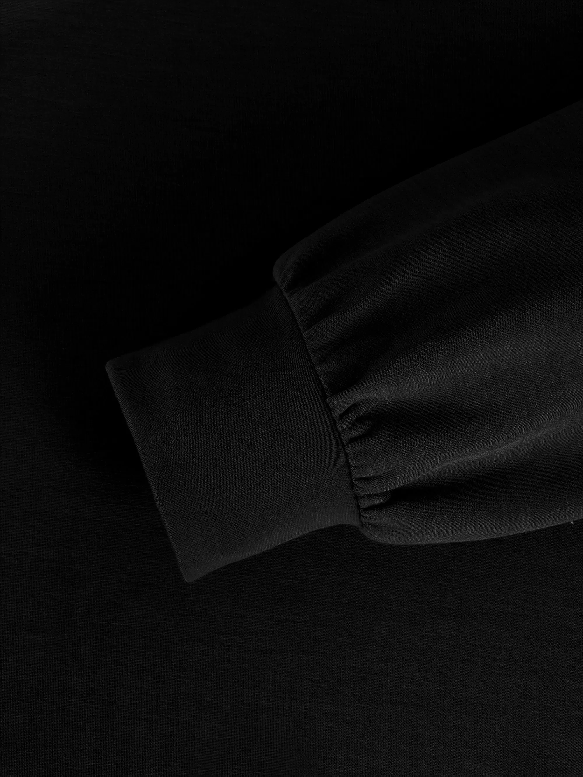 Solid Round Neck Zipper Slit Casual Pullover Drop Shoulder Sweatshirt, 3 of 3