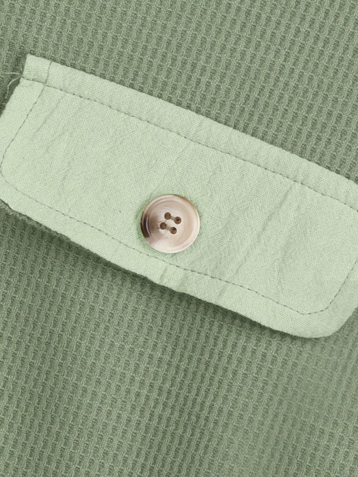 Solid Lapel Loose Fit Batwing Sleeve Waffle Knit Button Down Coat, 4 of 4