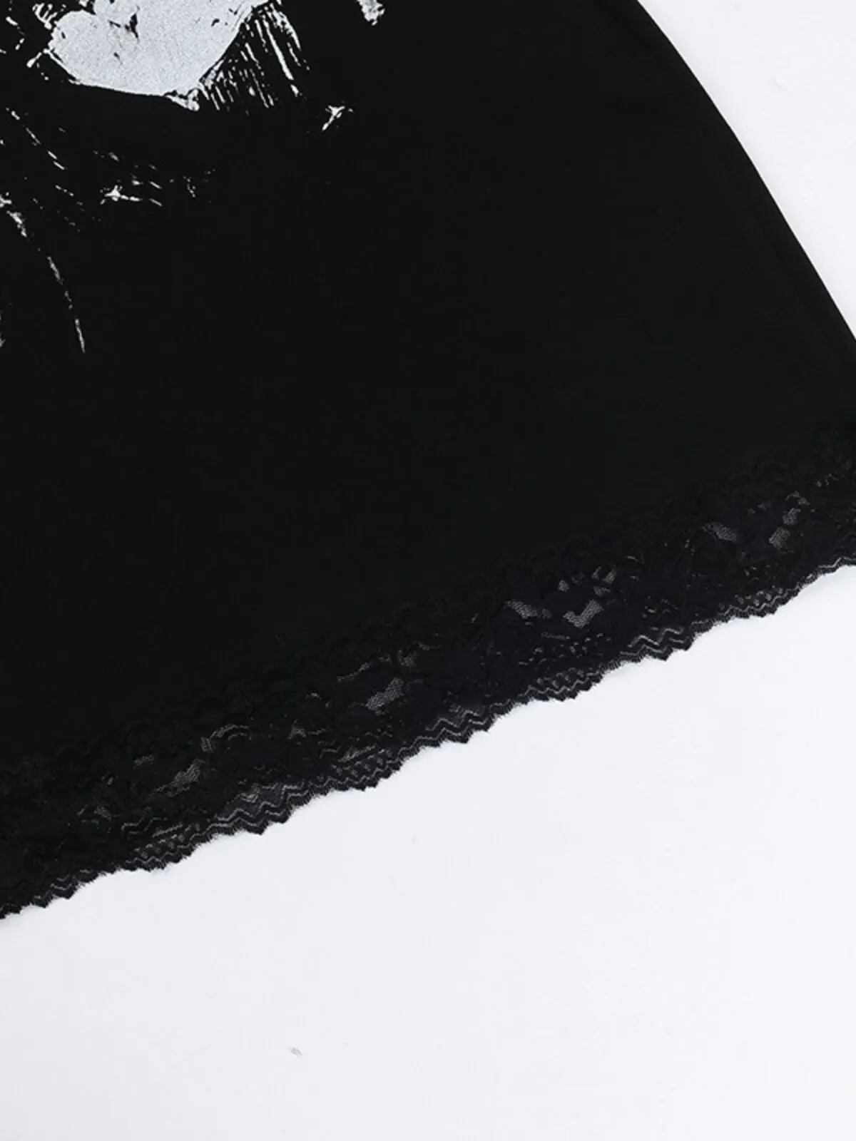 Skeleton Dark Style Halloween Lace Spaghetti Strap Fitted Dress, 11 of 13