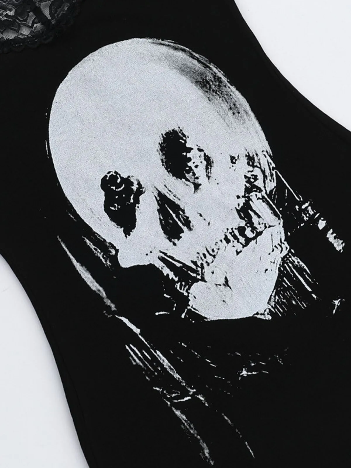 Skeleton Dark Style Halloween Lace Spaghetti Strap Fitted Dress, 8 of 13