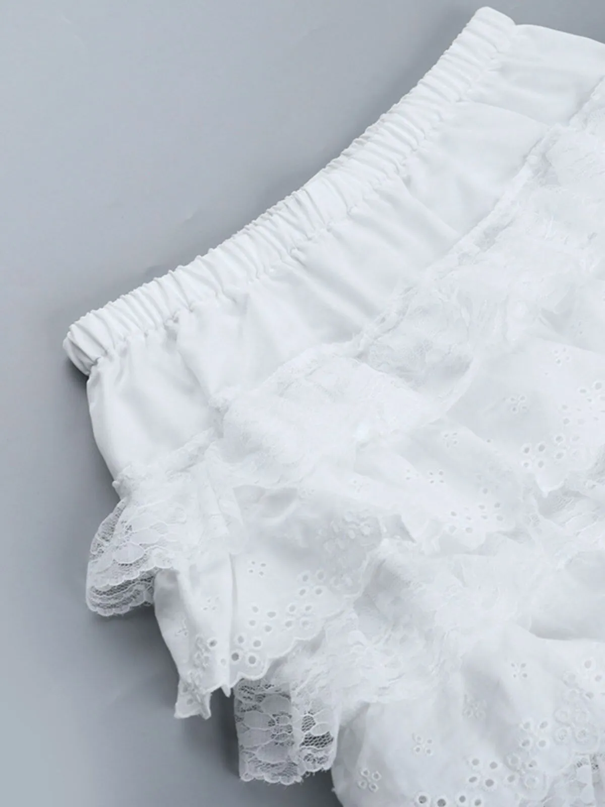 Solid Gothic Cross Pumpkin Pants Irregular Dark Subculture Alternative Fashion Ruched High Rise Skort, 5 of 8