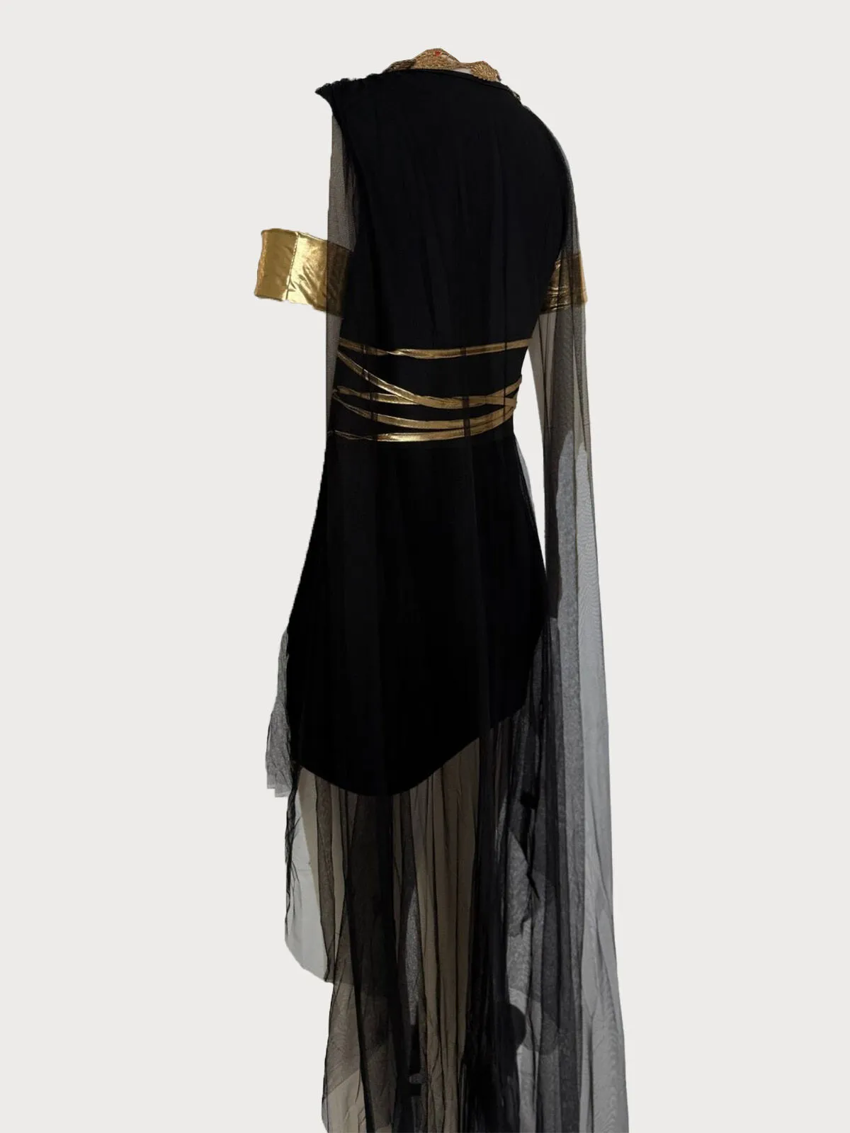Solid Halloween Cosplay Cleopatra Athena Patchwork V-neck Shift Dress, Accessories included, 3 of 4