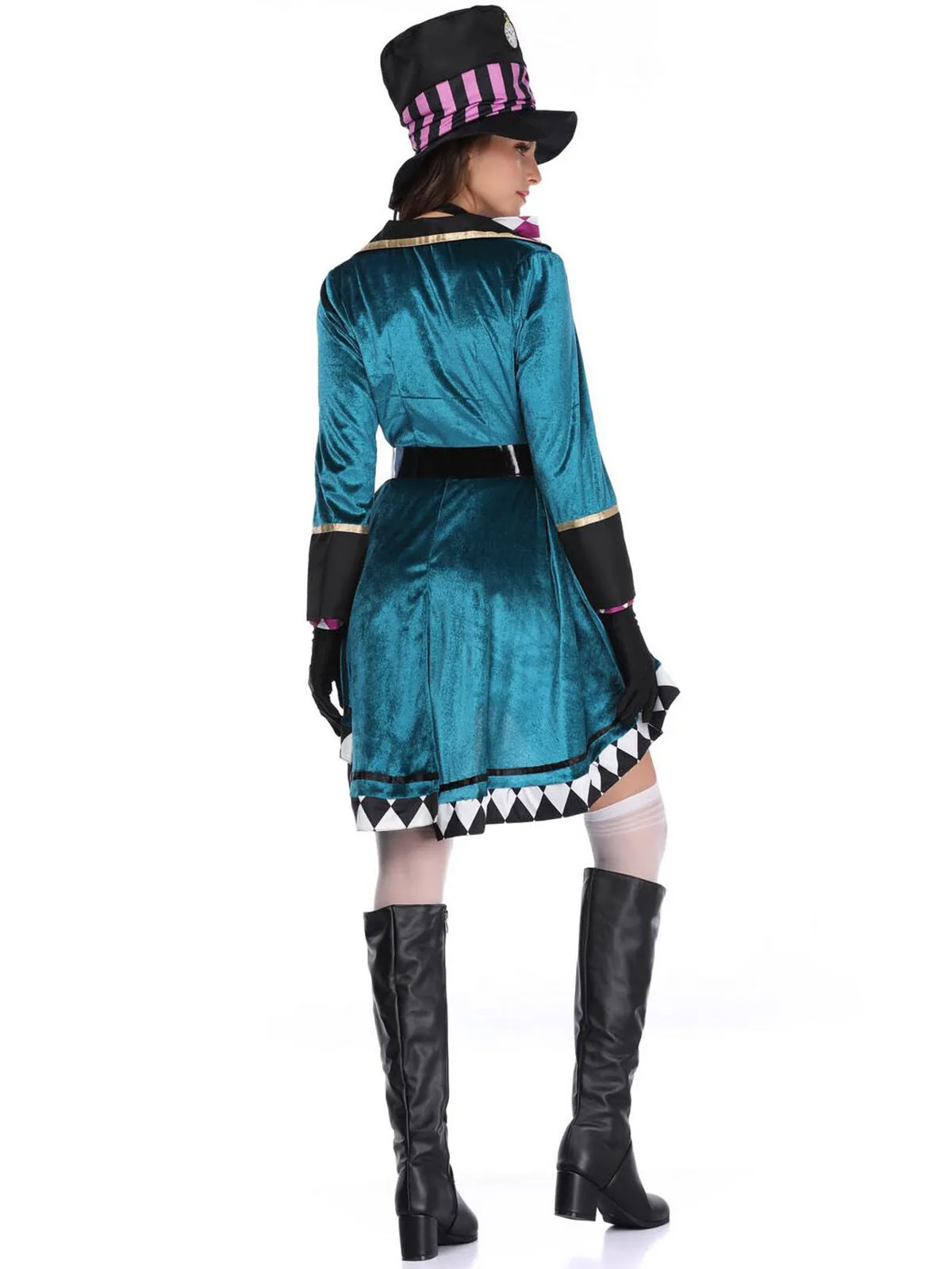 Solid Halloween Cosplay Magician Patchwork Outwear Coat Dress, Hat not included, 2 of 10