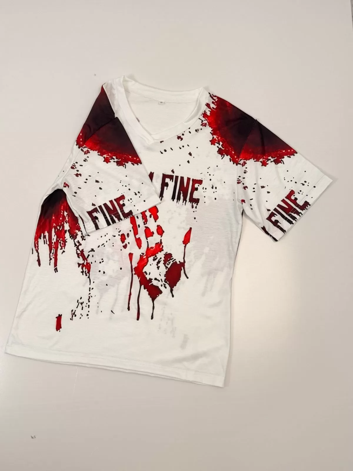 Blood Splatter Bloody Pumpkin I'm Fine Halloween T-Shirt, 7 of 7