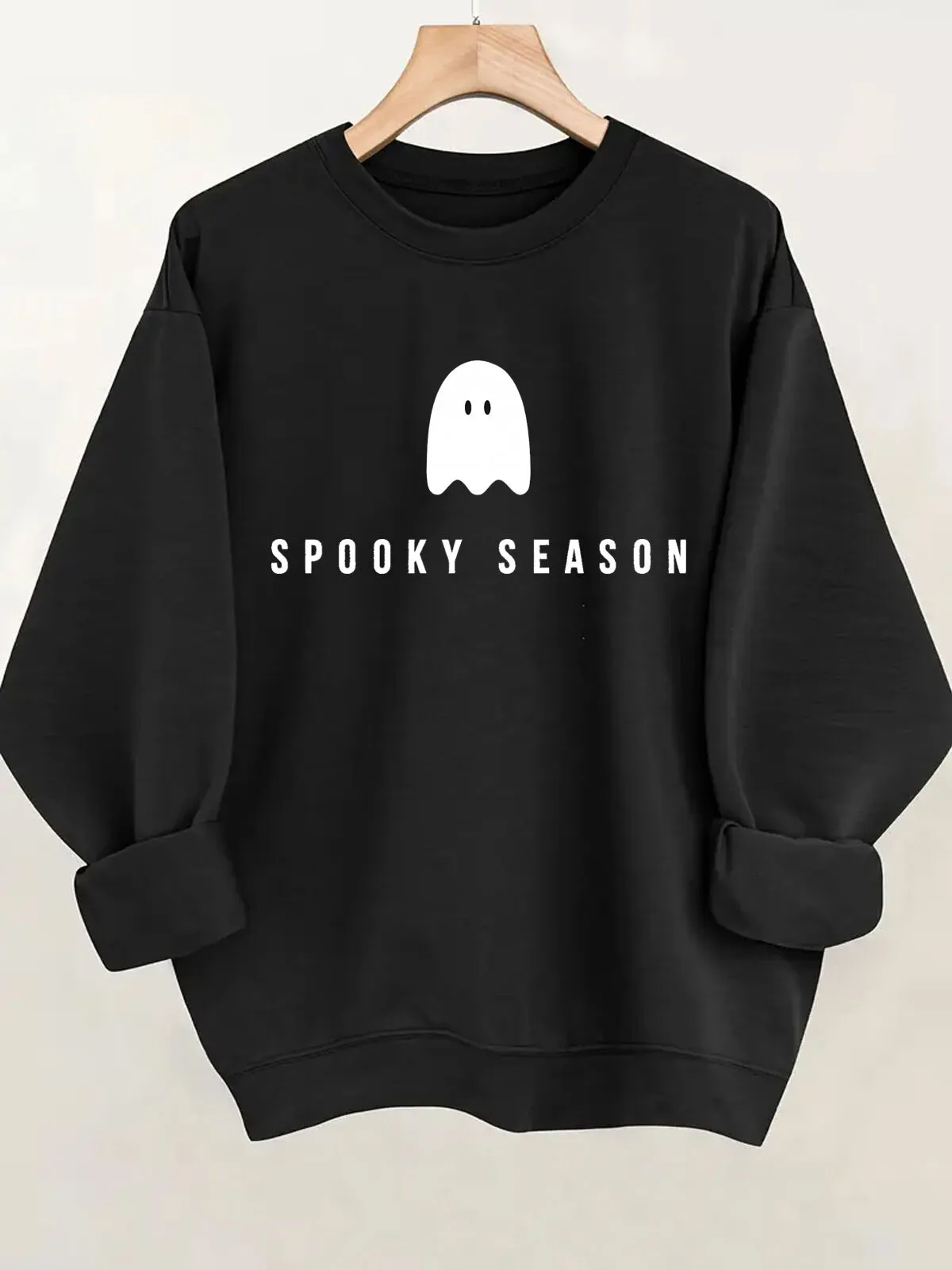 Halloween Ghost Spooky Season Round Neck Sweatshirt, 2 of 4