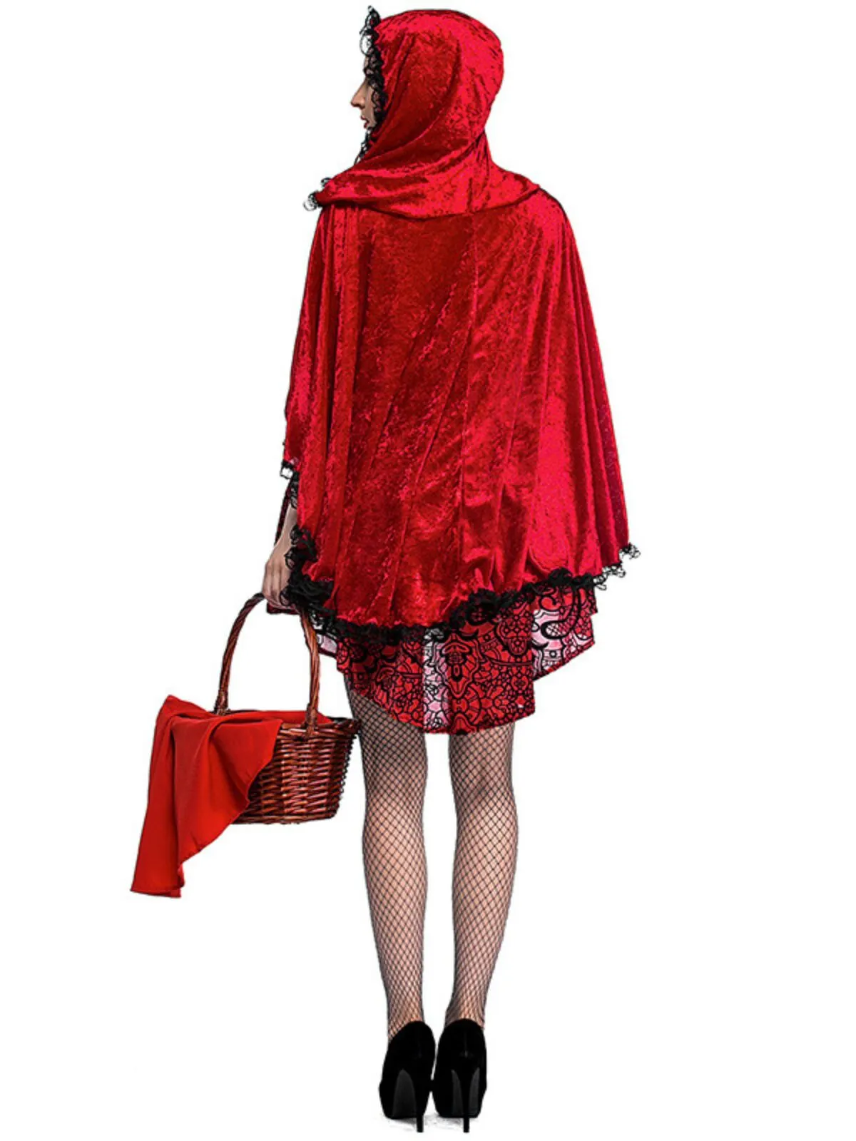 Halloween Gothic Little Red Riding Hood Cosplay Costume A-line Dress, 3 of 10