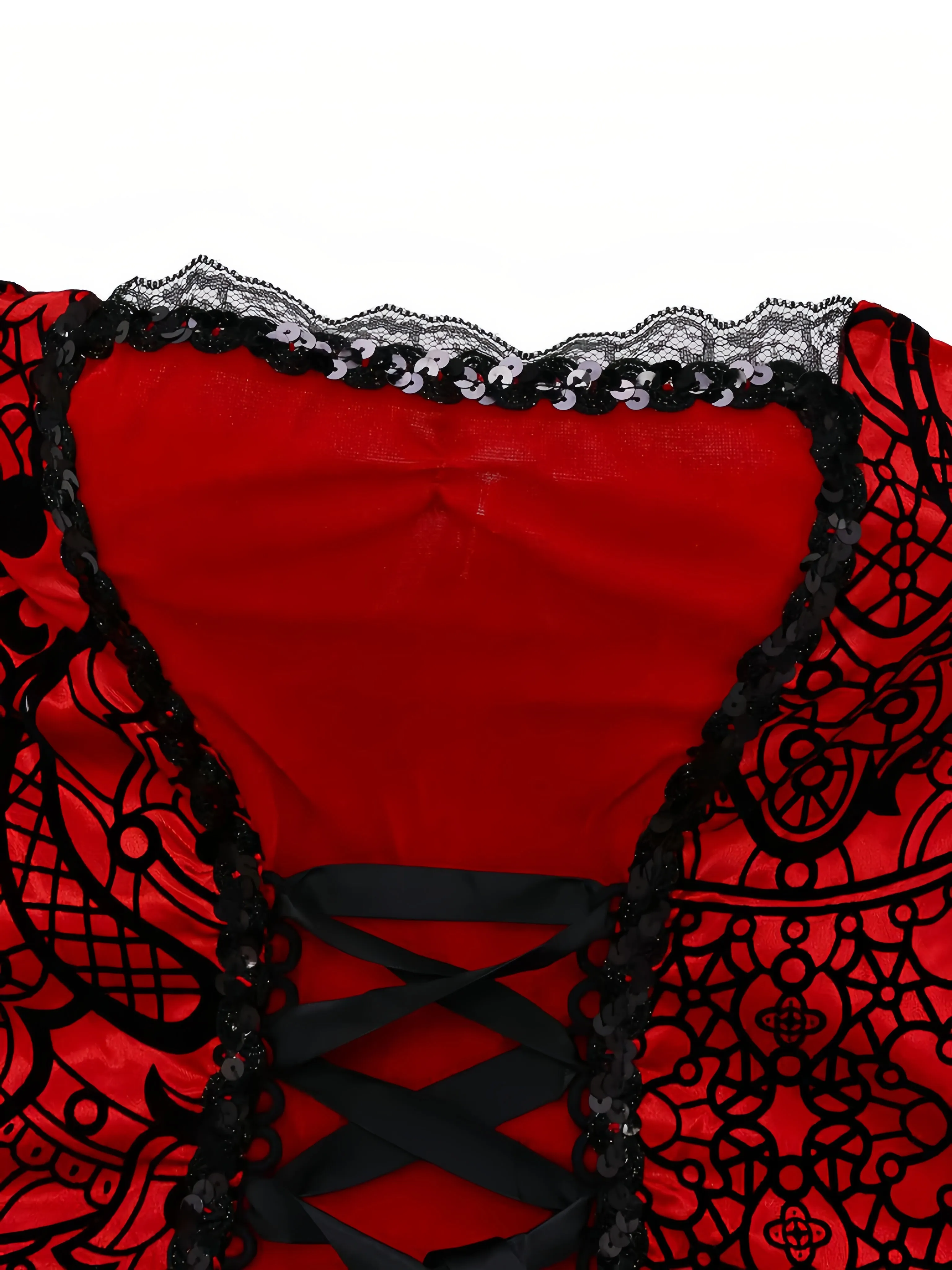 Halloween Gothic Little Red Riding Hood Cosplay Costume A-line Dress, 9 of 10