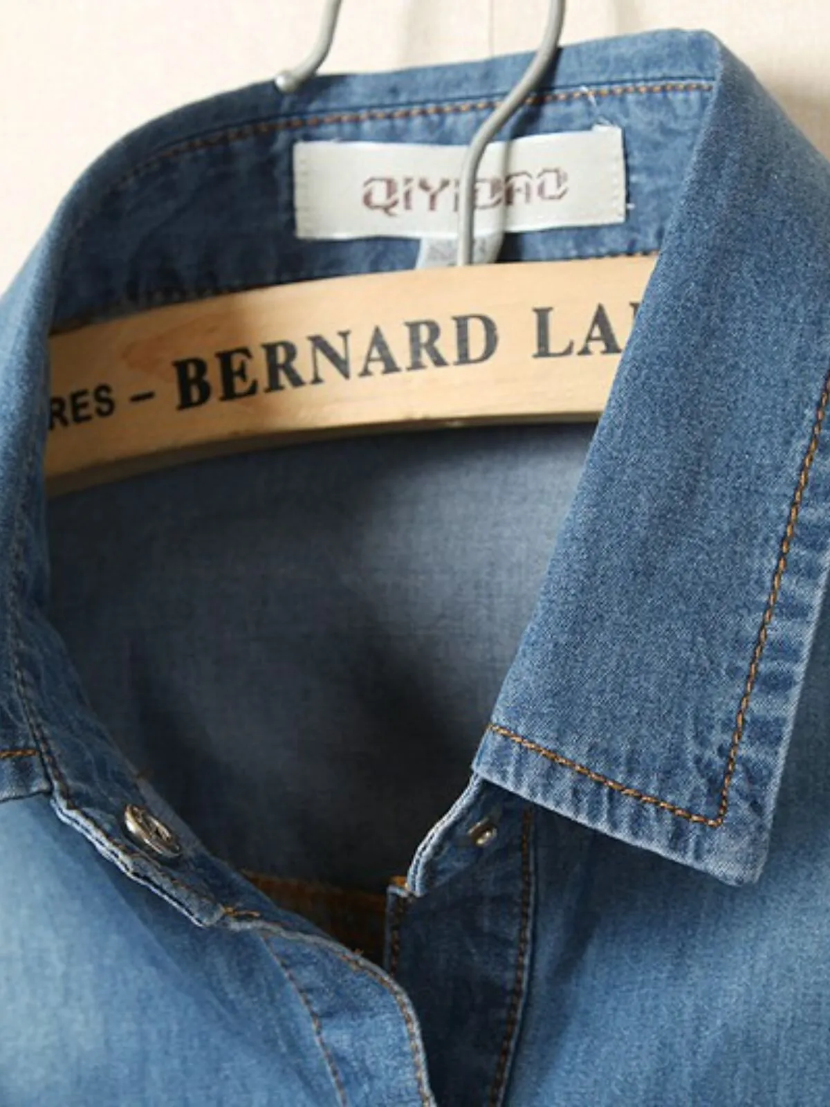 Denim Crop Top Tie Knot Print Lace-up Lapel Denim Outwear Shirts, 4 of 11