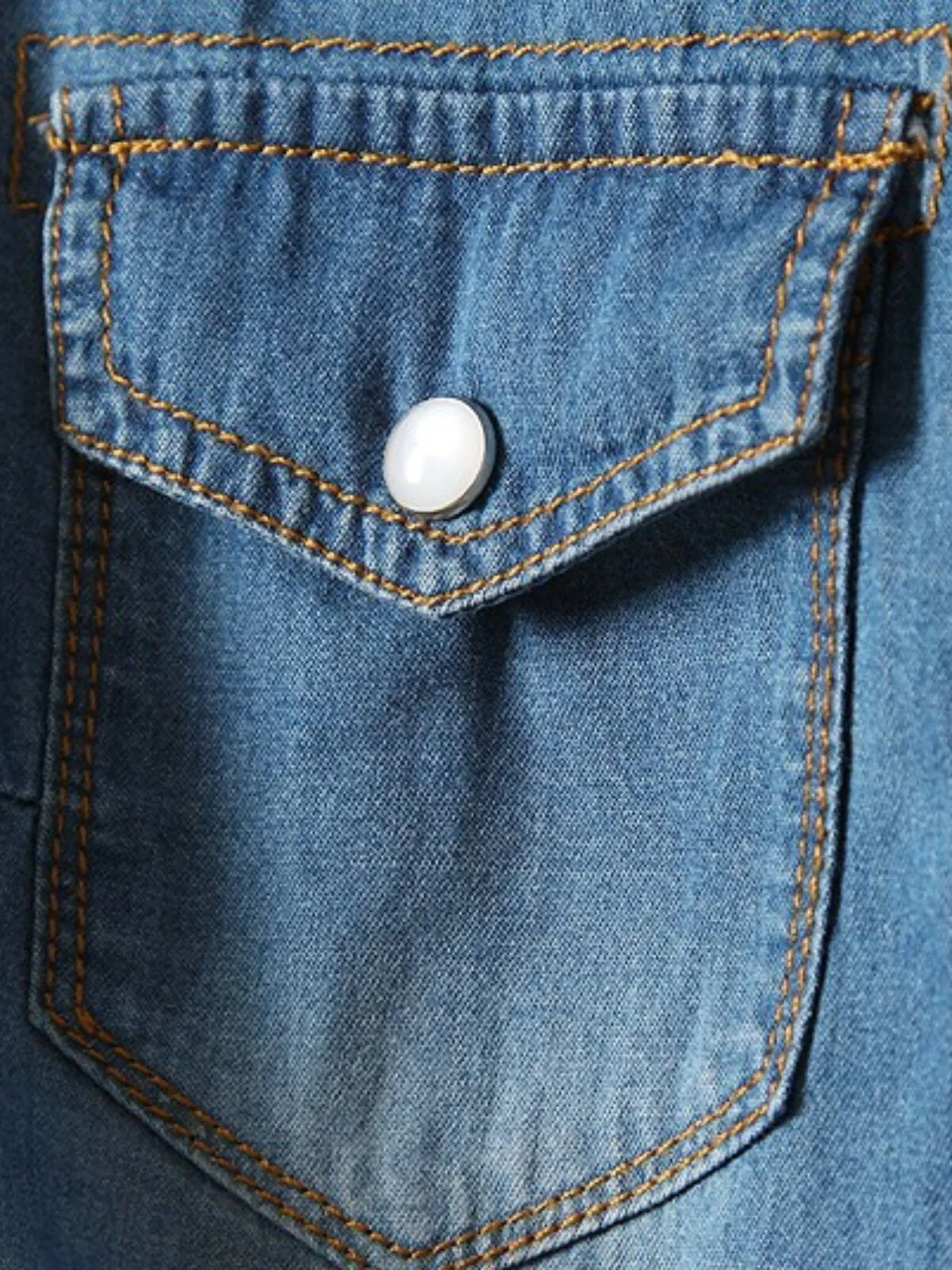 Denim Crop Top Tie Knot Print Lace-up Lapel Denim Outwear Shirts, 8 of 11