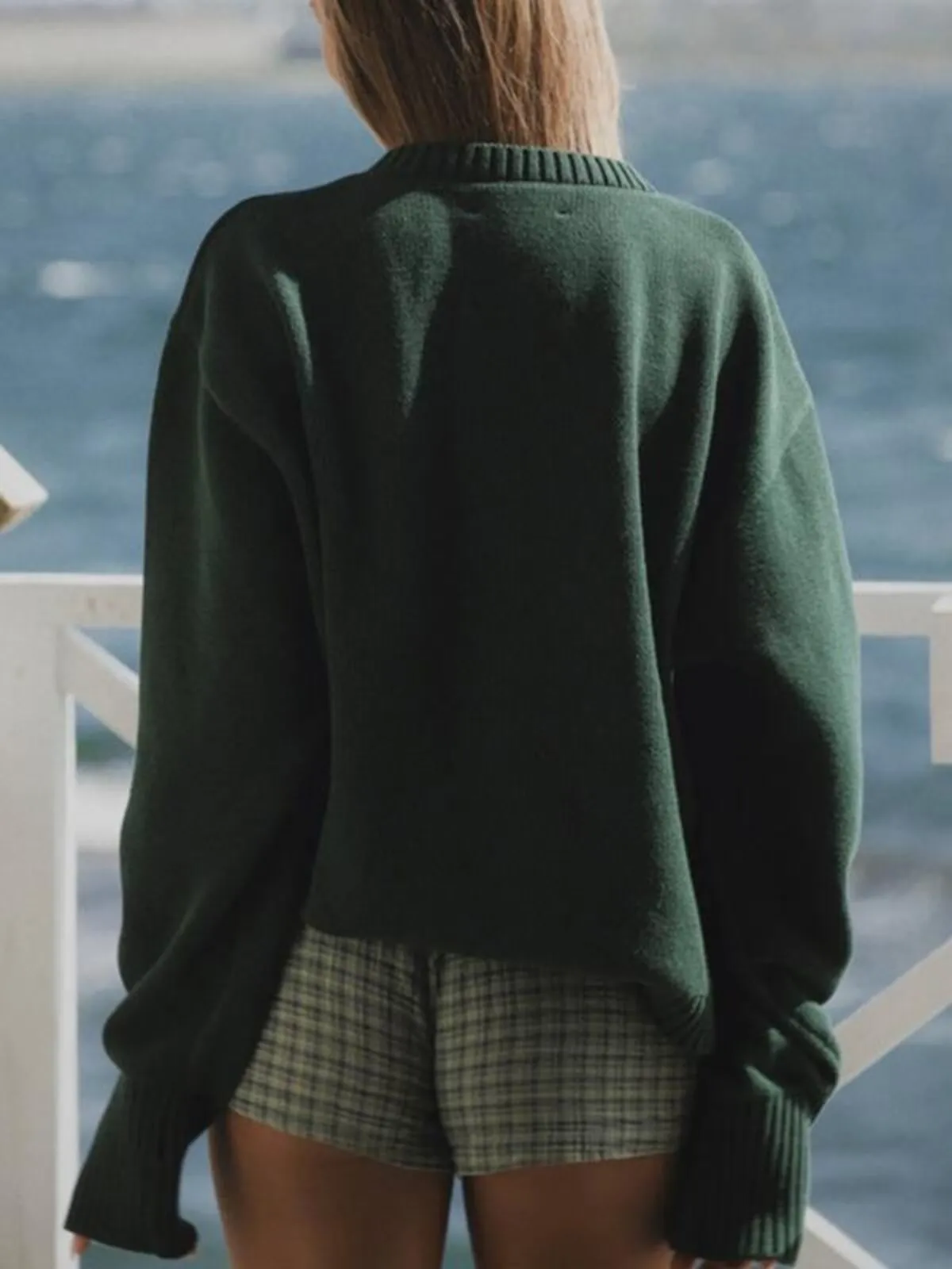 Fashion Vintage Print Animal Rib-knit Round Neck Drop Shoulder Loose Fit Sweater, 2 of 3