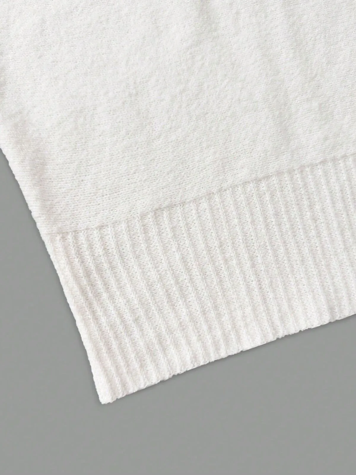 Solid Rib-knit Off Shoulder Sweater Basic Knitwear for Daily Wear, 6 of 8