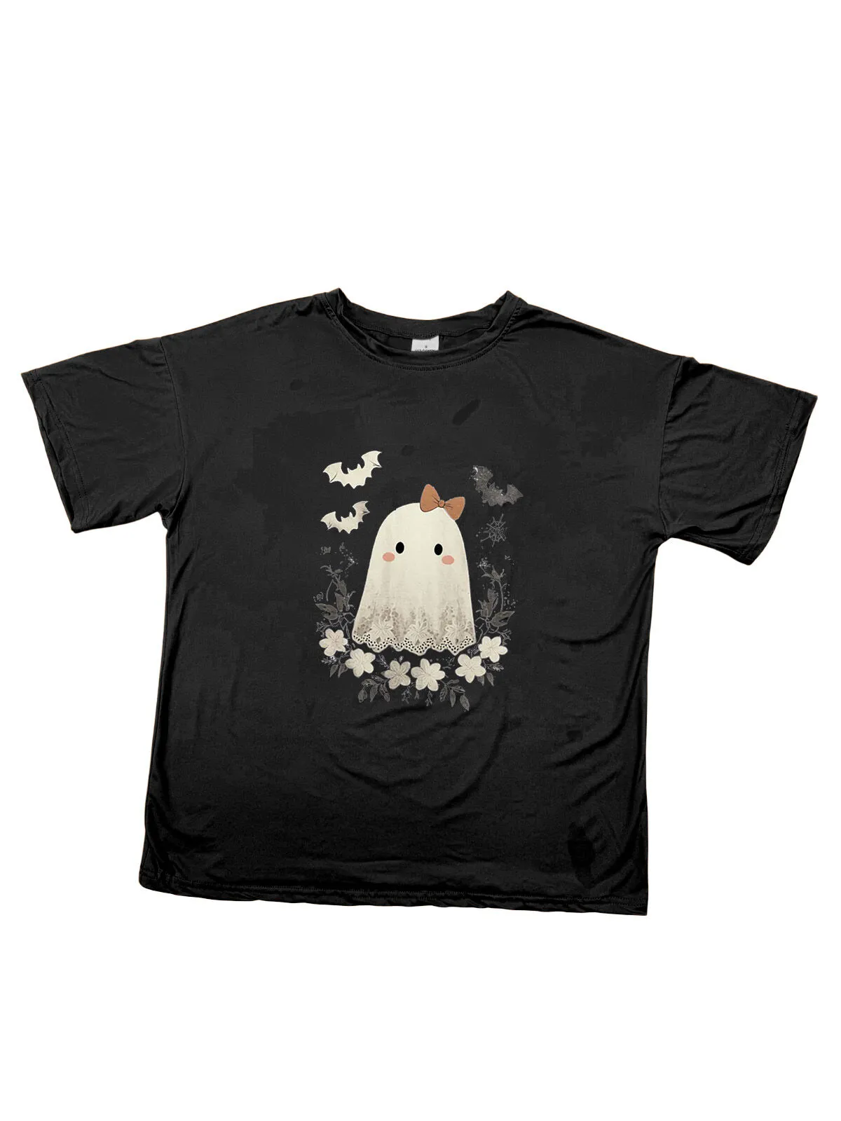 Ghost Halloween T-Shirt for Women Cute Ghost Cat Graphic Spooky Season T-shirt, 1 of 2