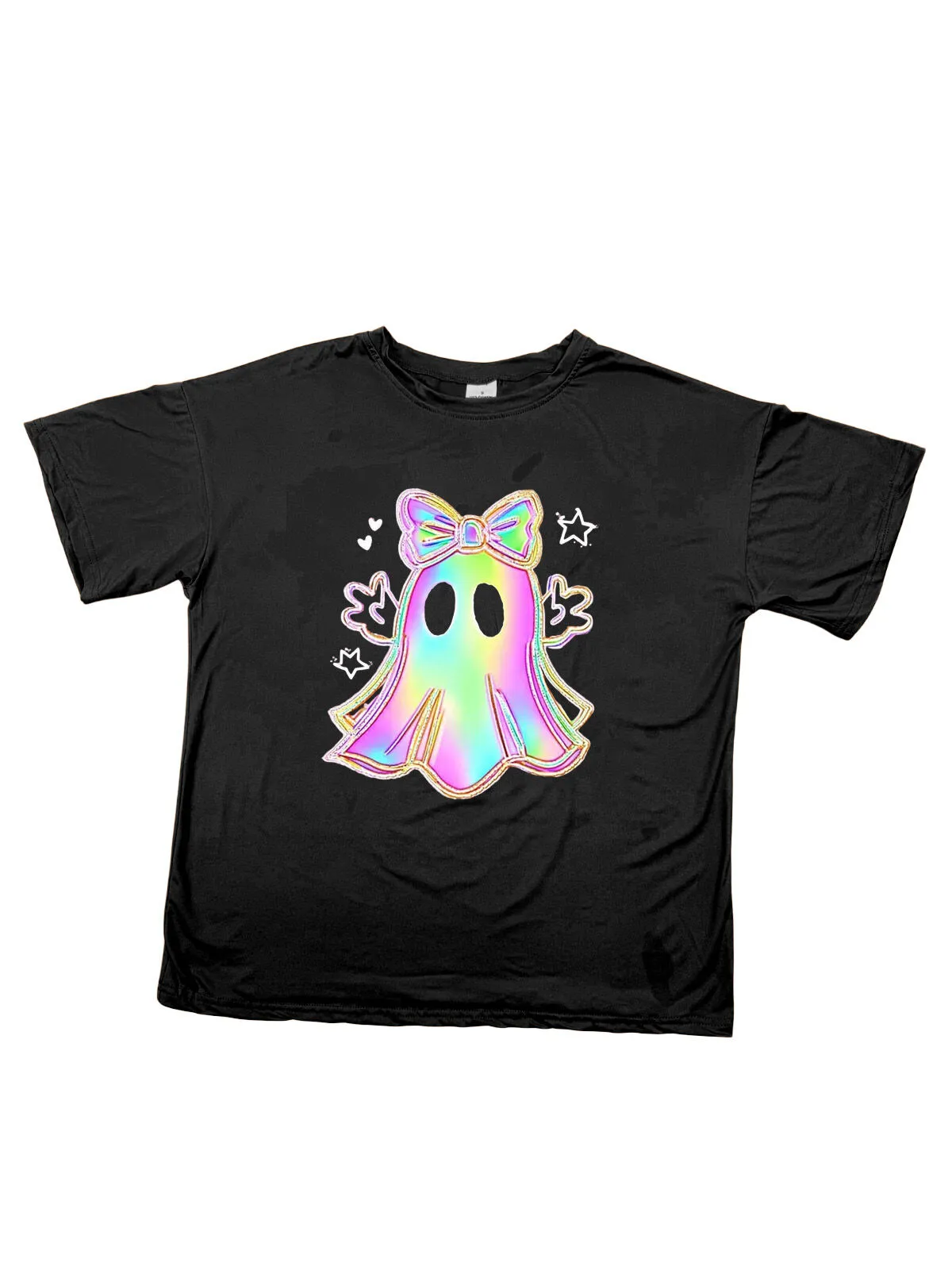 Halloween 2025 Cute Ghost T-Shirt Casual Spooky Season Graphic Tops, 1 of 2
