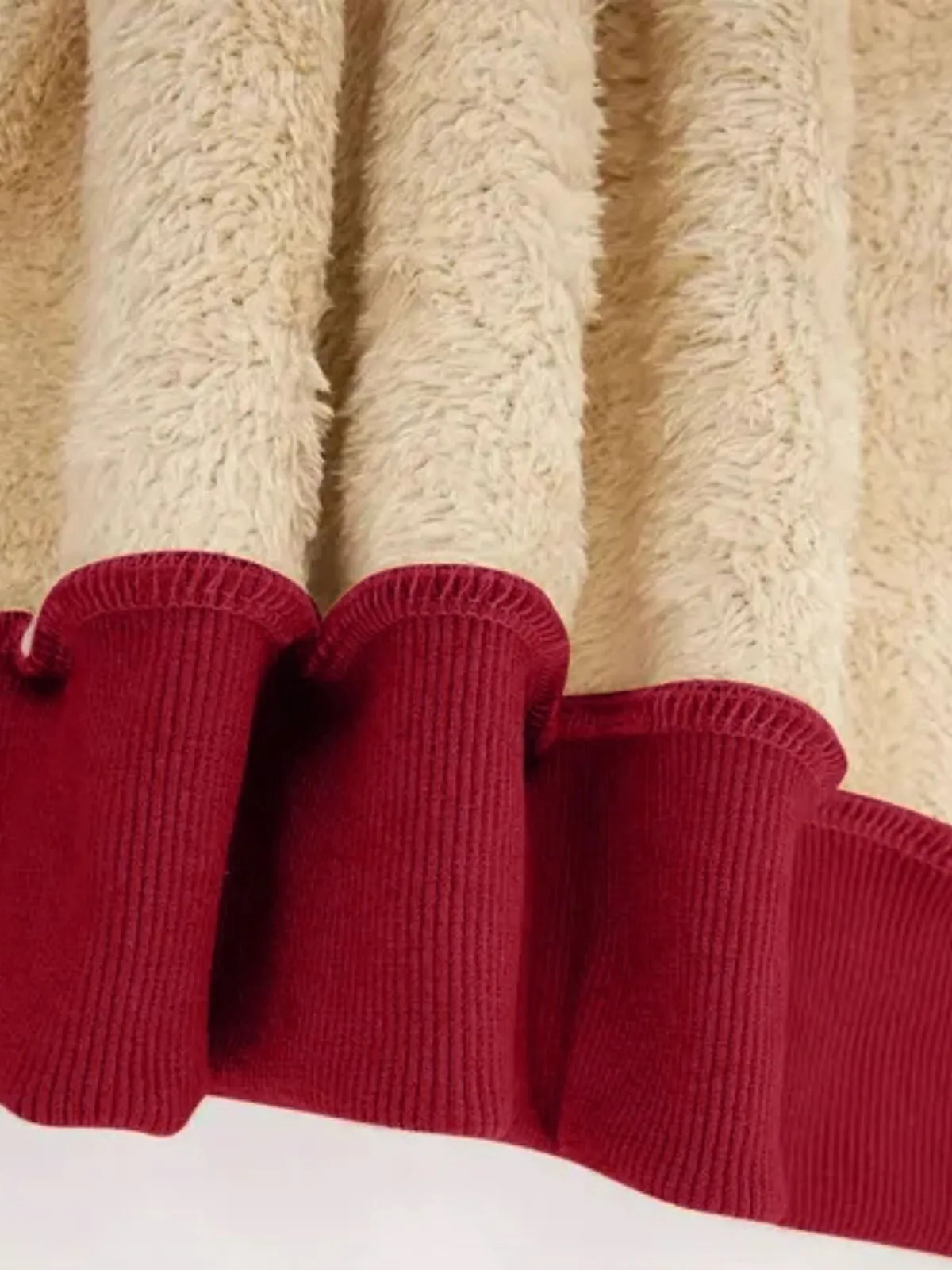 Christmas Print Fleece Pullover Round Neck Drop Shoulder Sweatshirt, 6 of 6