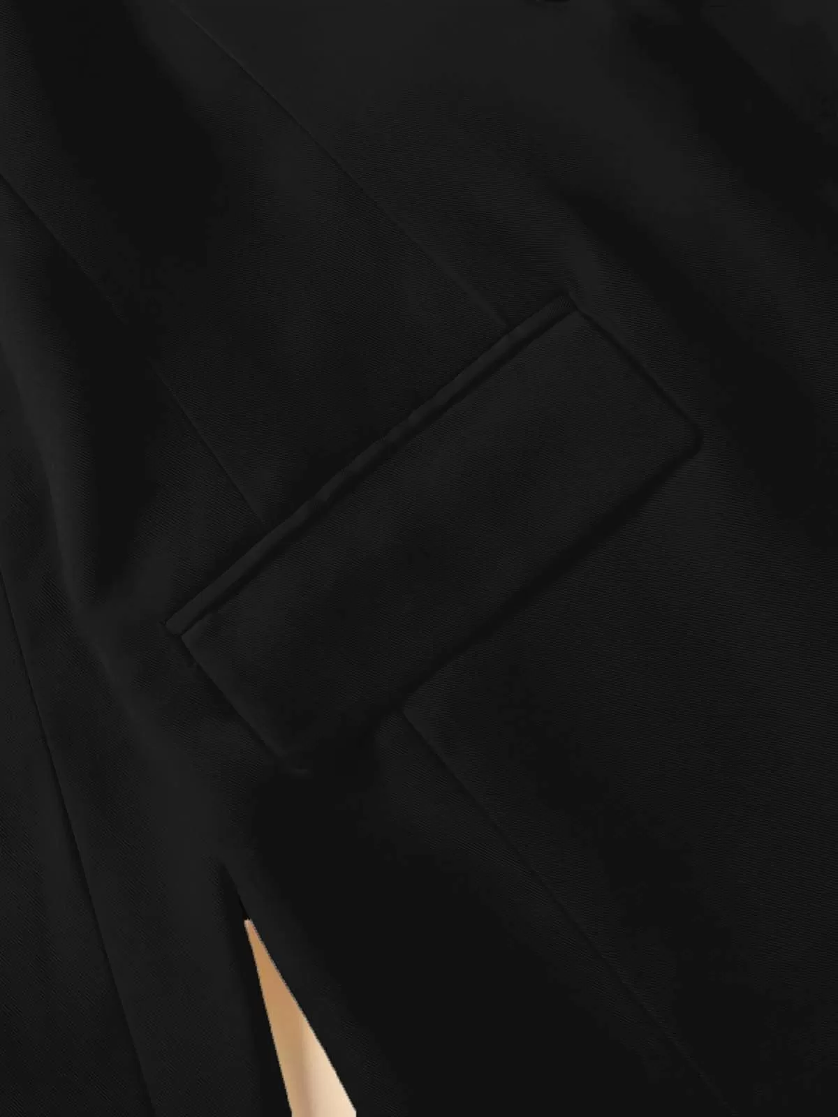 Solid V-neck Outwear Button Lapel Collar Blazer, Elegant Longsleeves Suit Outerwear for Work Office Business, 4 of 6