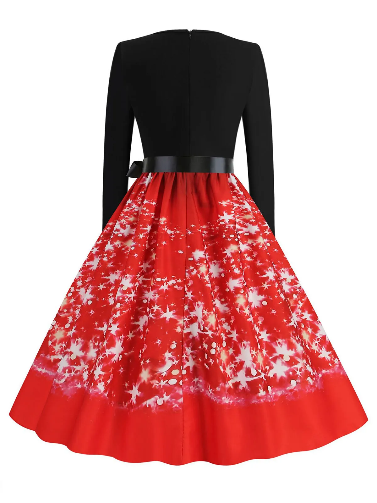 Christmas Zipper Square Neck A-line Dress, 2 of 3