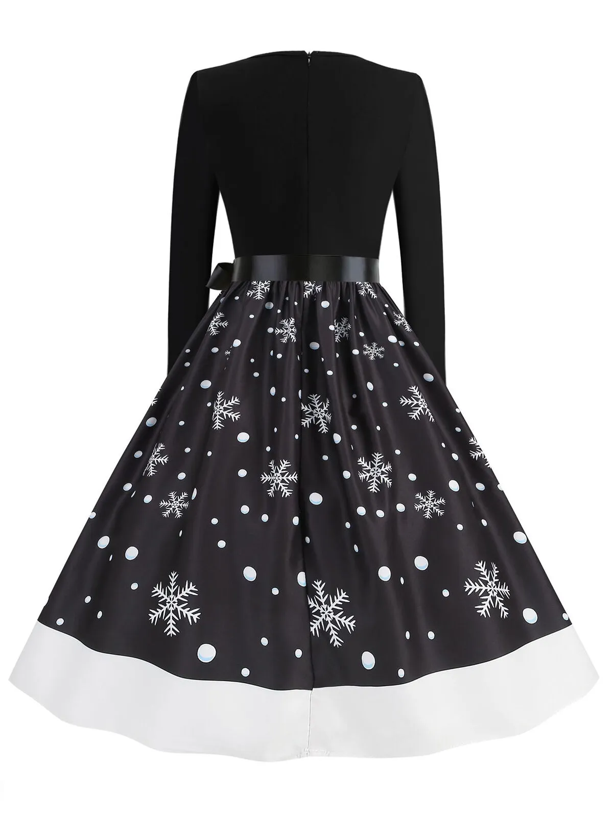 Christmas Zipper Square Neck New Print Gothic Christmas Costumes A-line Dress, 2 of 3