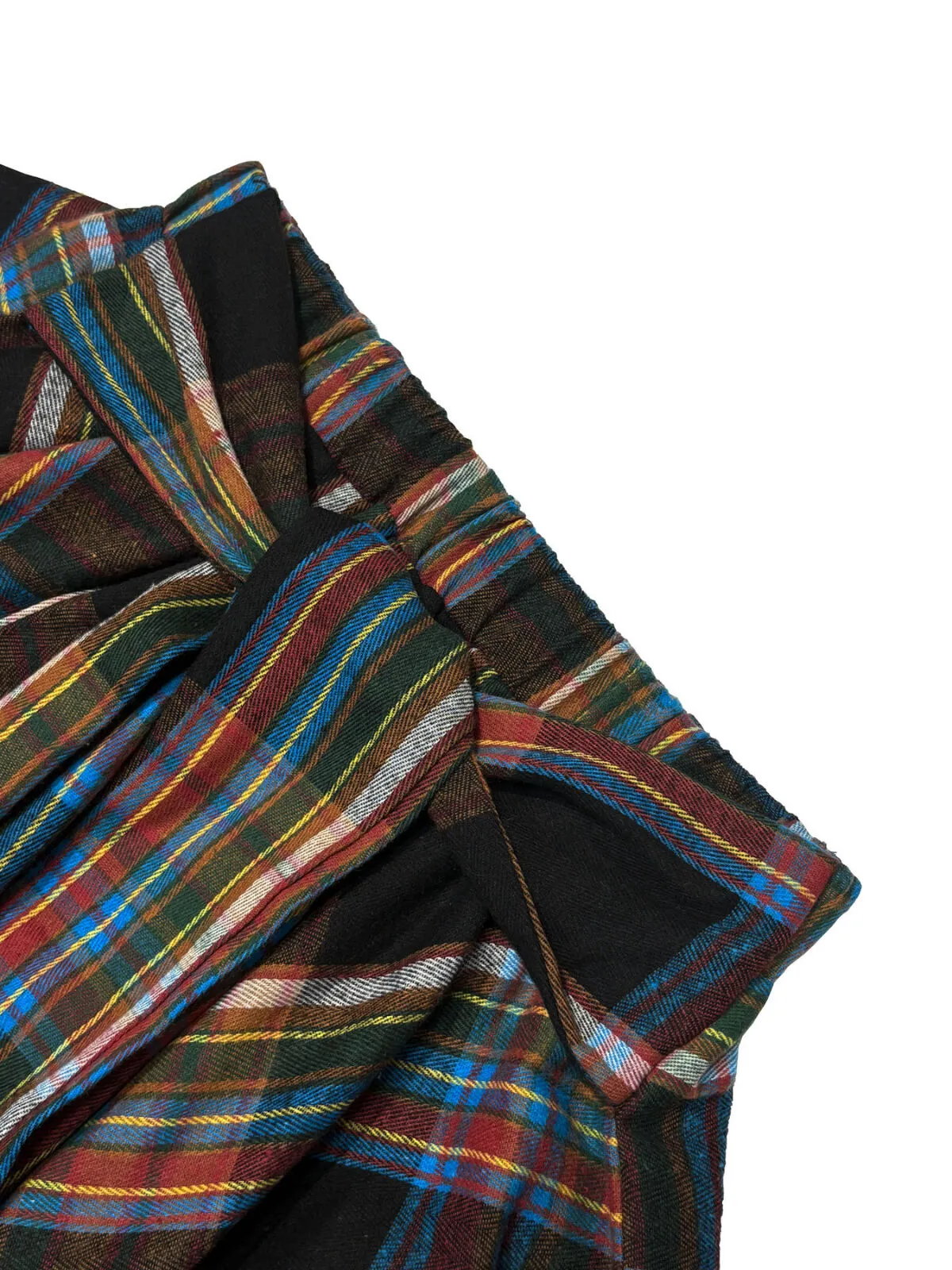 Casual Fashion Tie Front Plaid Print Asymmetrical Hem A Line Skirt, 4 of 5