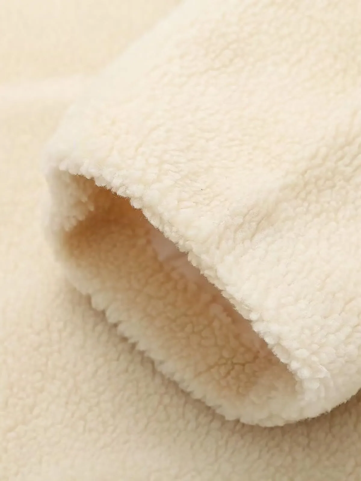 Solid Teddy Fleece Zipper High Neck Warm Thick Leisure Winter Outwear Coat, 6 of 6