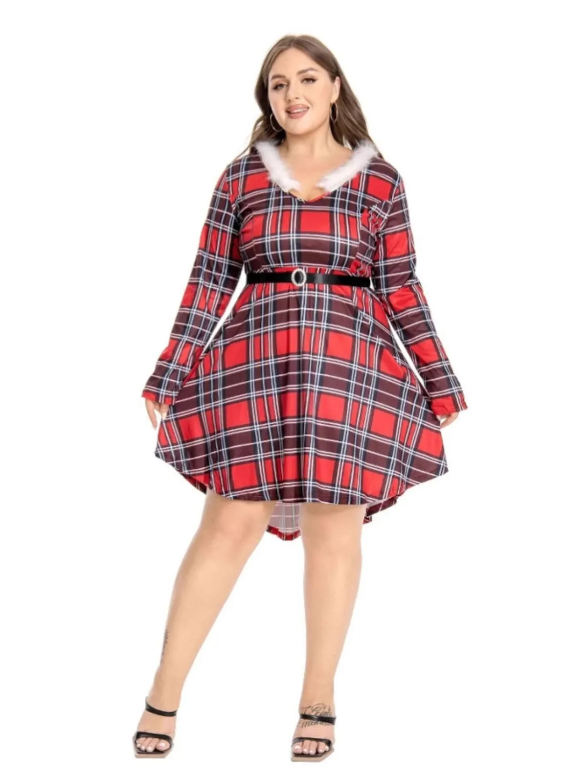 Plus Size Vintage Christmas Cocktail Holiday Party Dress Cosplay Outfits Dress, 1 of 7