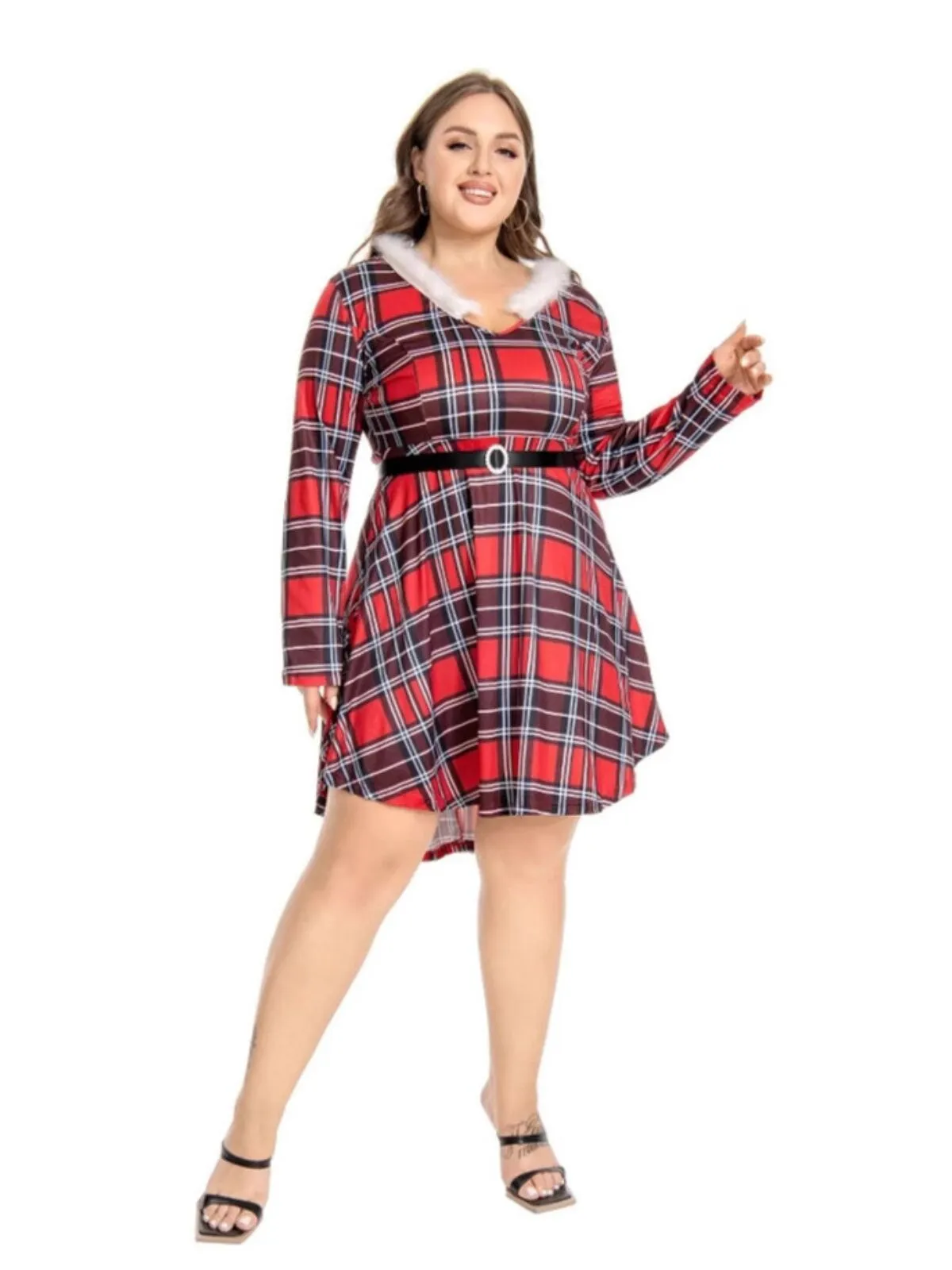 Plus Size Vintage Christmas Cocktail Holiday Party Dress Cosplay Outfits Dress, 3 of 7