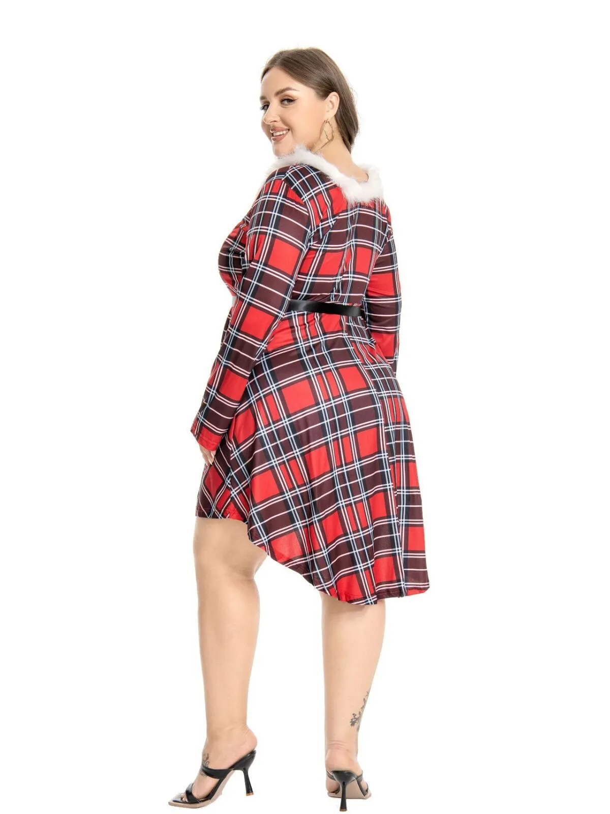 Plus Size Vintage Christmas Cocktail Holiday Party Dress Cosplay Outfits Dress, 5 of 7
