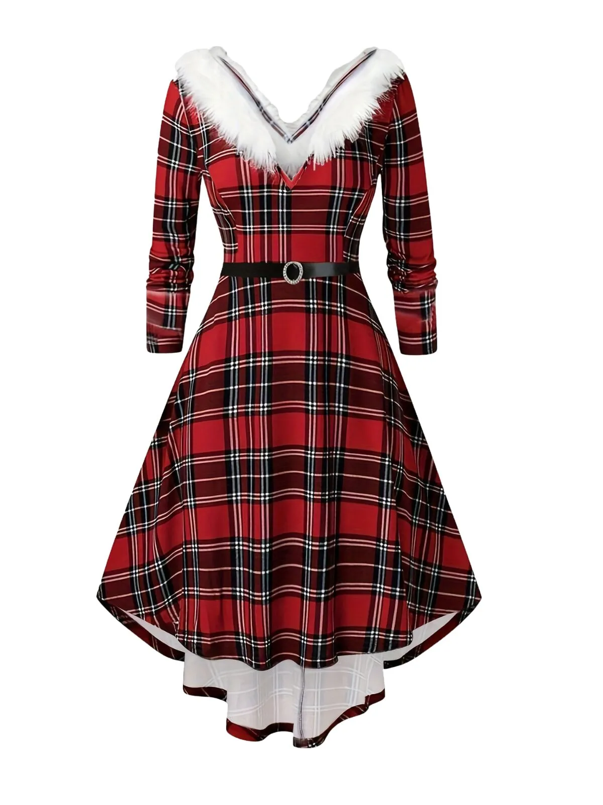 Plus Size Vintage Christmas Cocktail Holiday Party Dress Cosplay Outfits Dress, 6 of 7