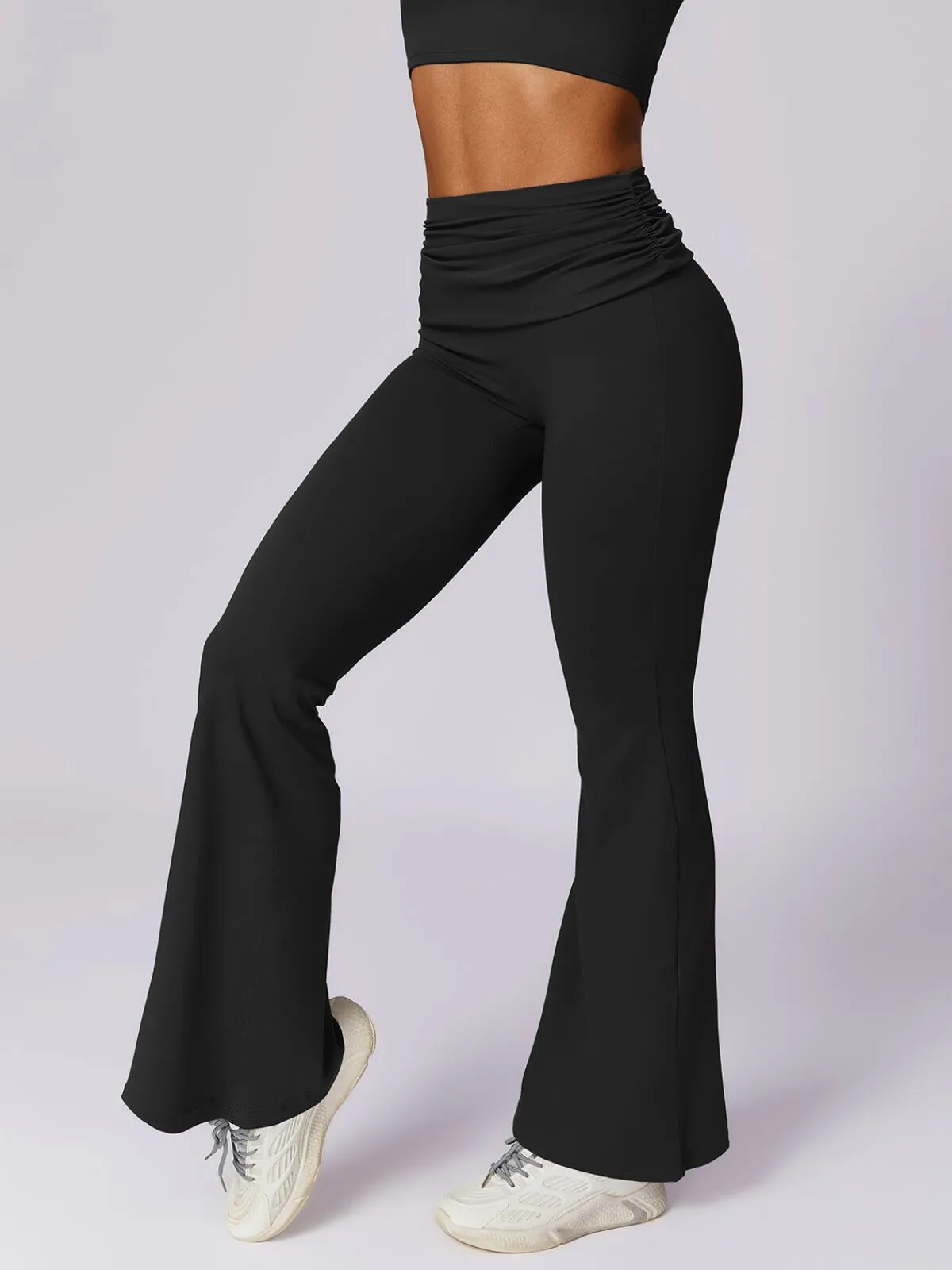 Solid Pleated Outfit Gym High Waist Legging , 7 of 7