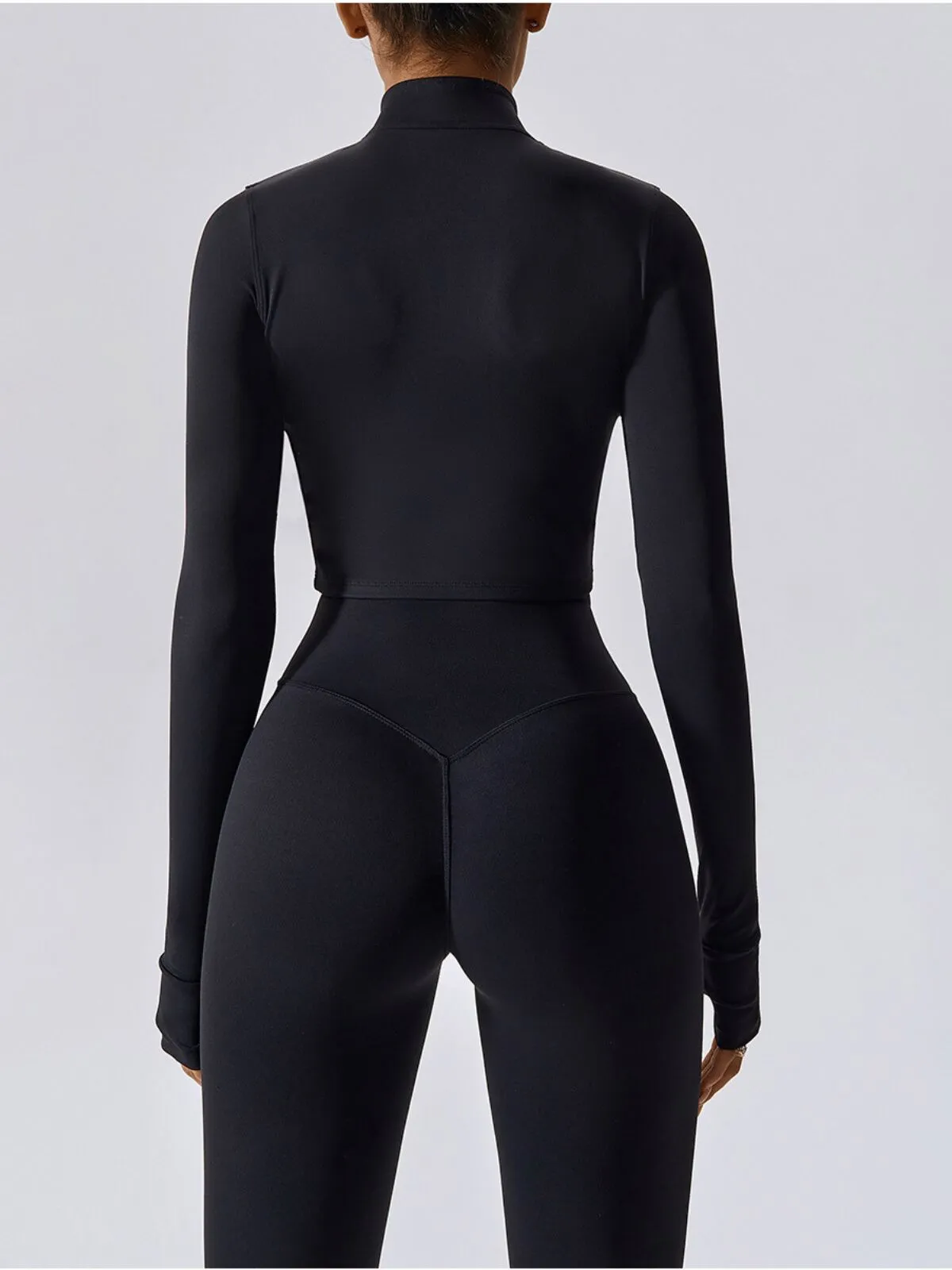 Solid Zipper Round Neck Sport Coat Sports Running Jacket, 2 of 5