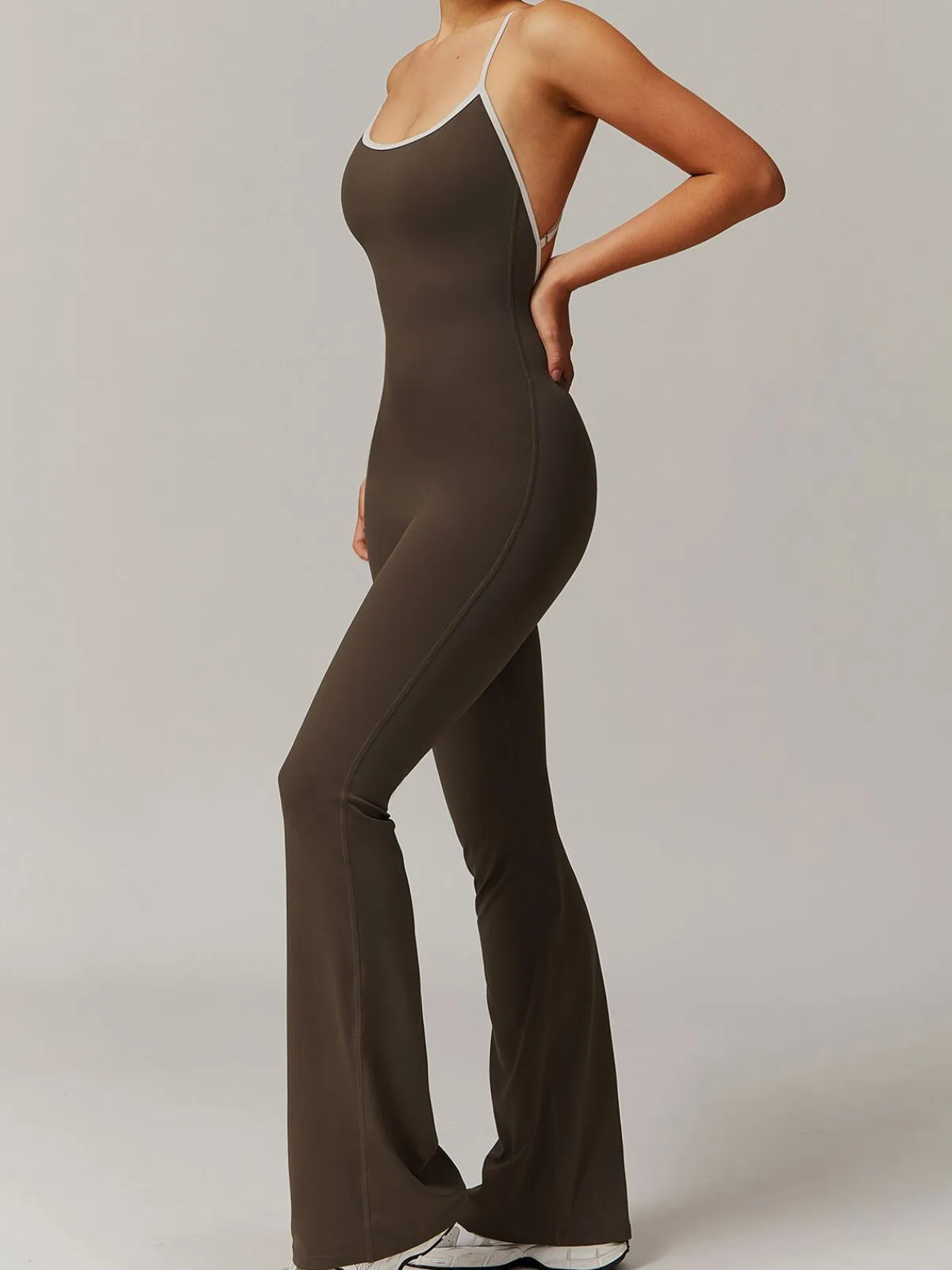 Sexy Back V Gym Training Yoga Suit Stretch Jumpsuits, 3 of 5