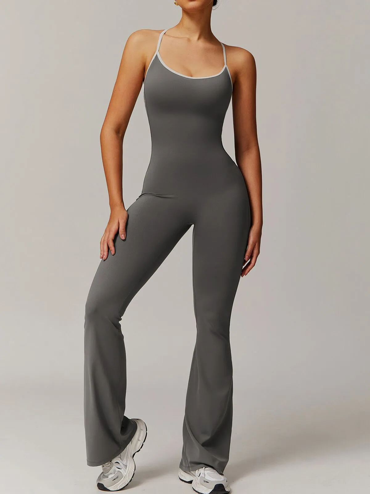 Sexy Back V Gym Training Yoga Suit Stretch Jumpsuits, 1 of 5