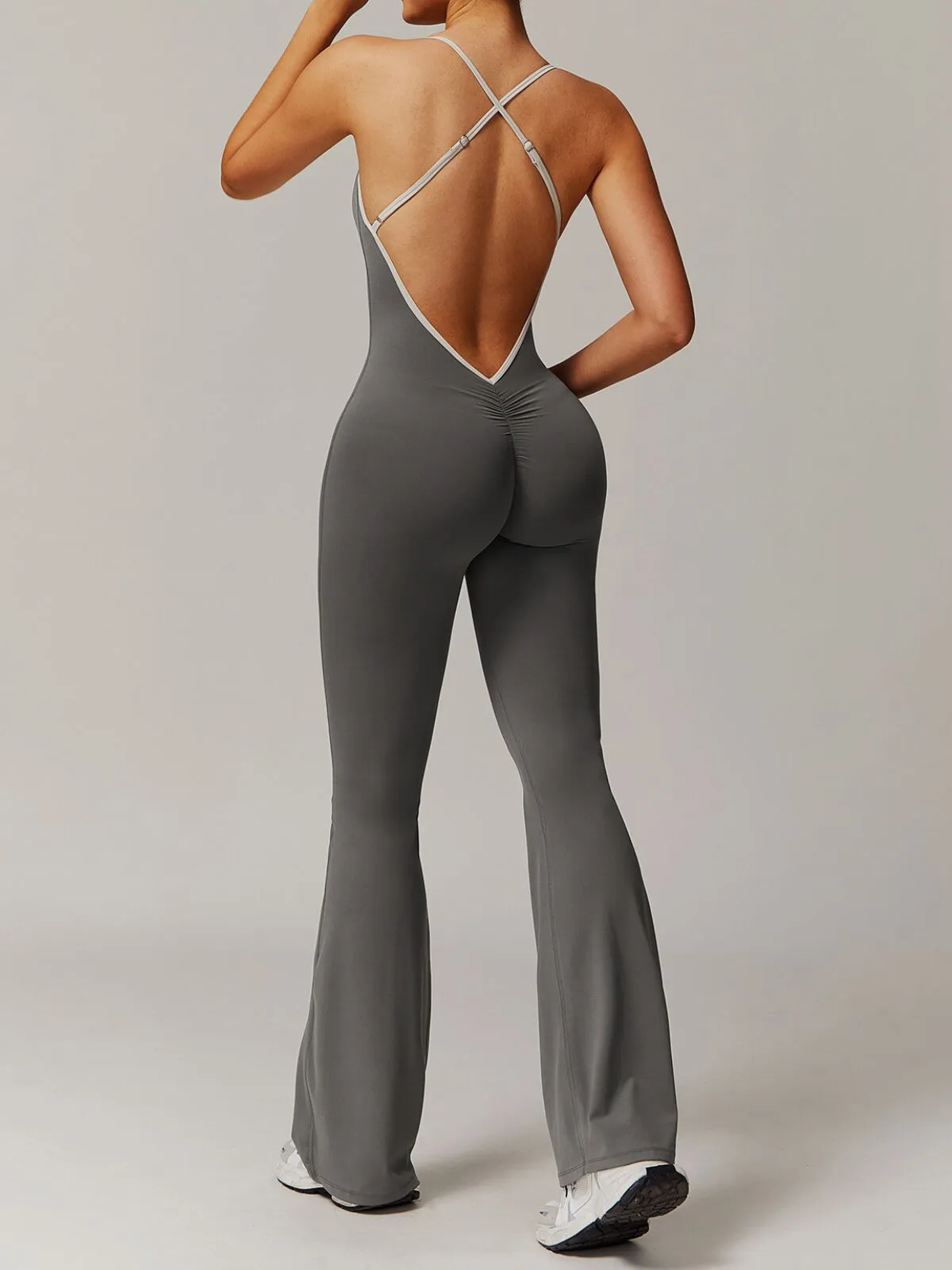 Sexy Back V Gym Training Yoga Suit Stretch Jumpsuits, 2 of 5