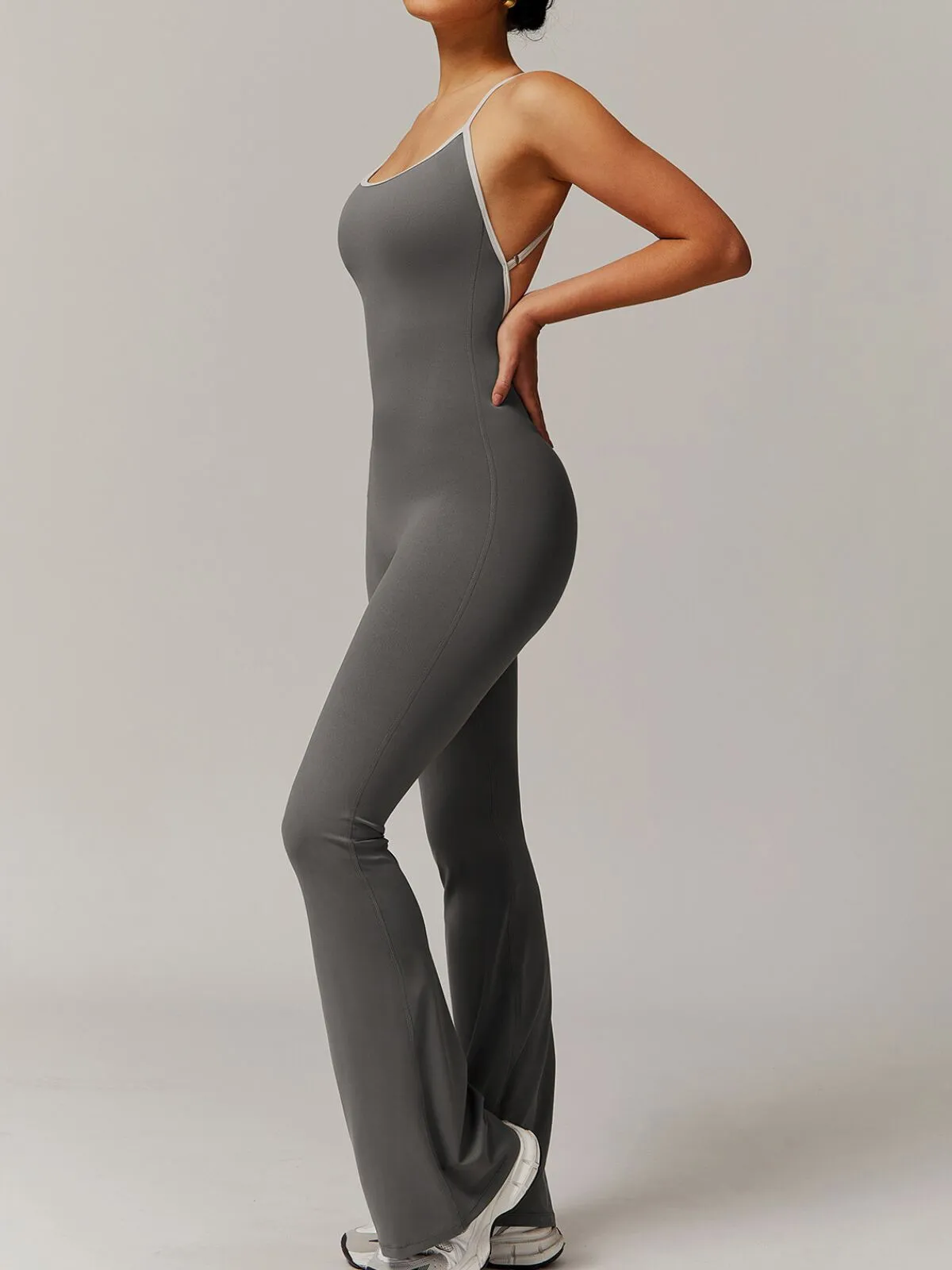 Sexy Back V Gym Training Yoga Suit Stretch Jumpsuits, 3 of 5