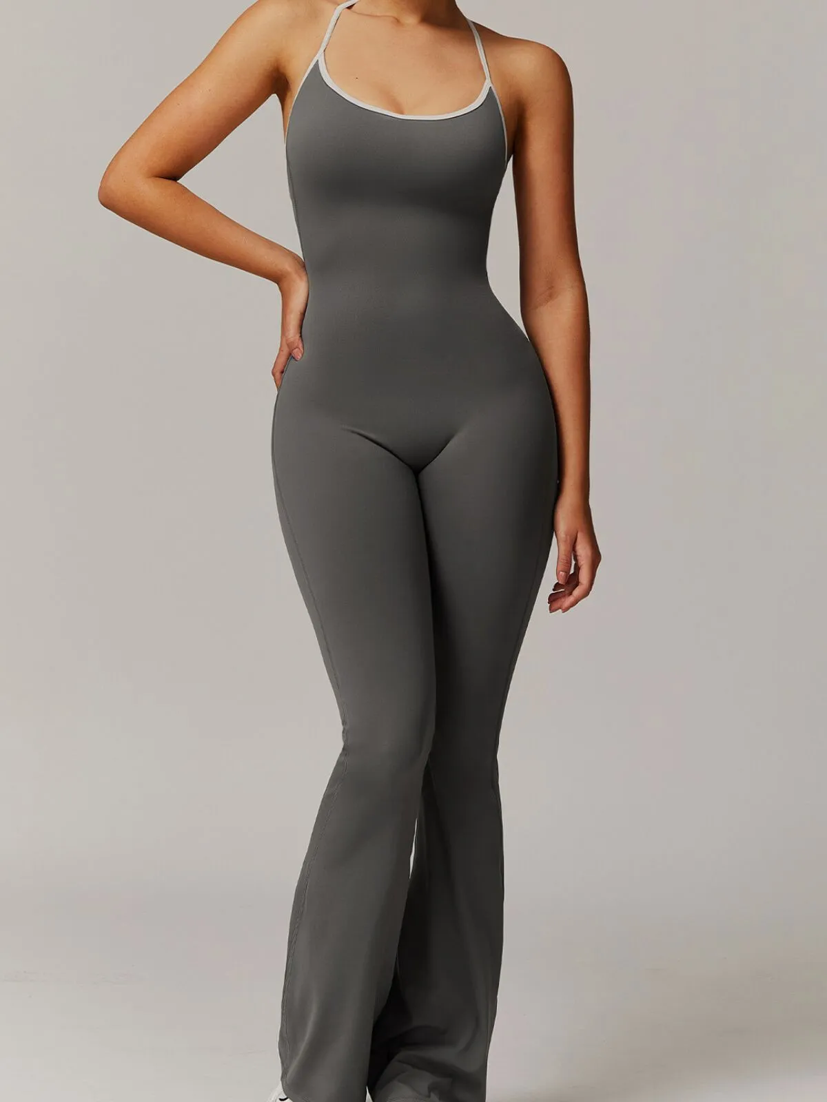 Sexy Back V Gym Training Yoga Suit Stretch Jumpsuits, 4 of 5