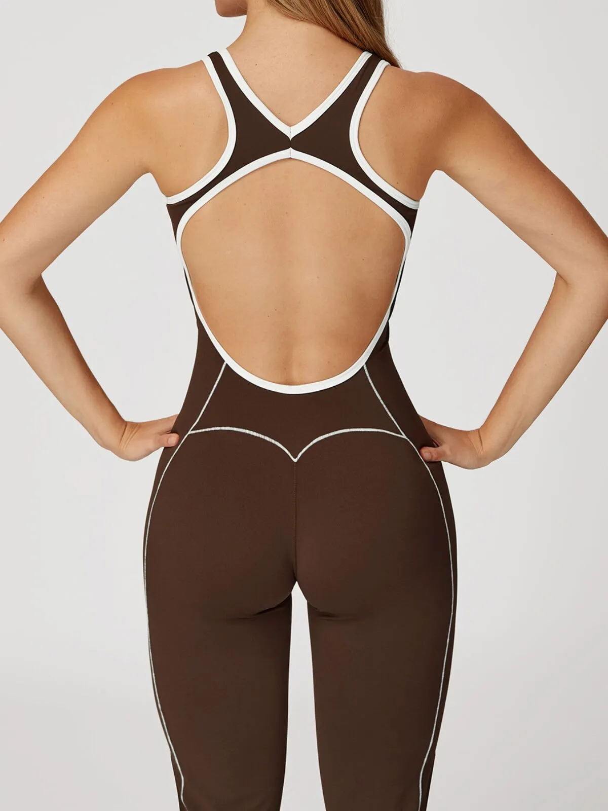 Sexy Backless Fitness Sports Flared Pant Fast Dry Bodysuits, 4 of 4