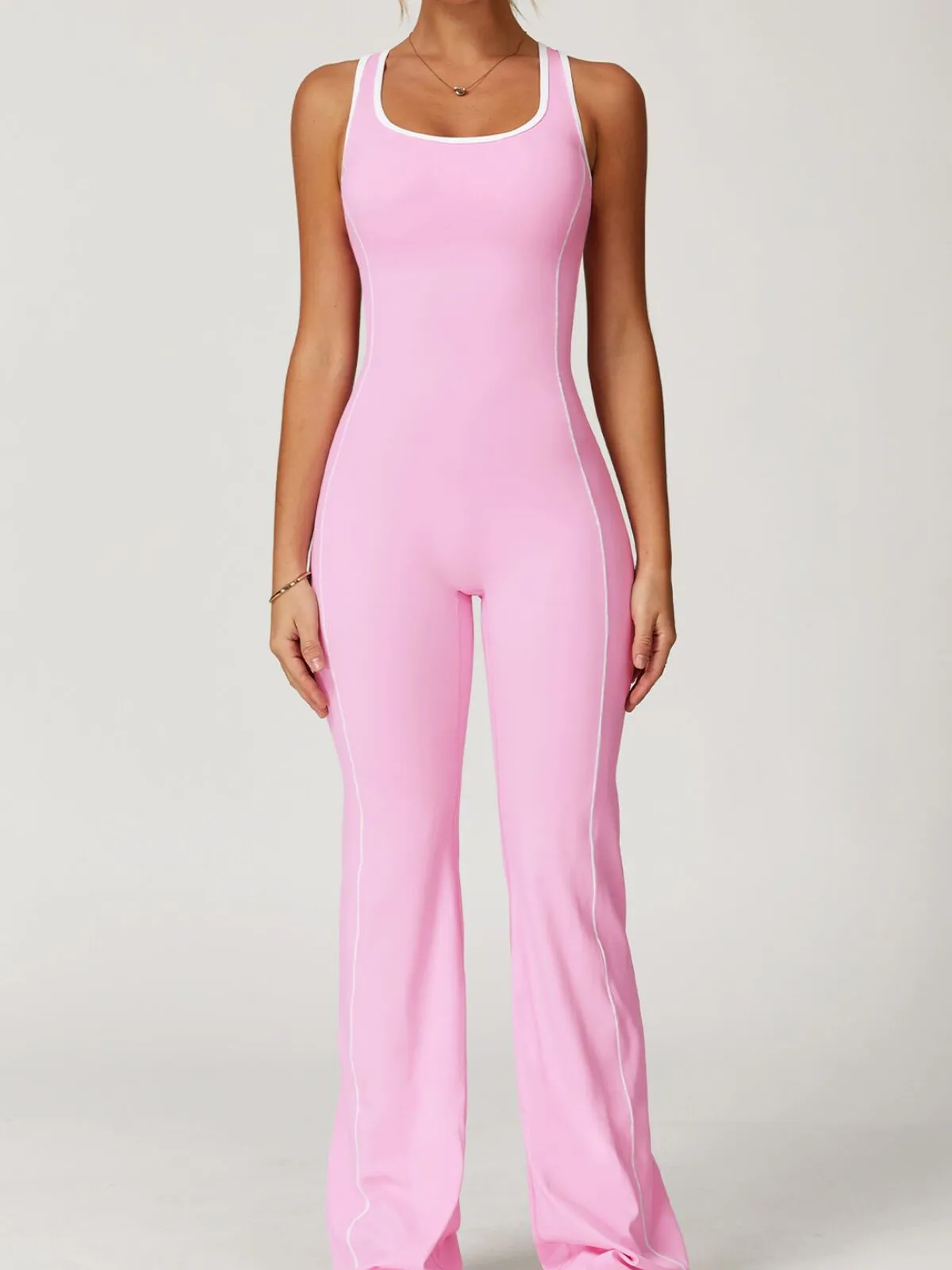 Sexy Backless Fitness Sports Flared Pant Fast Dry Bodysuits, 3 of 5