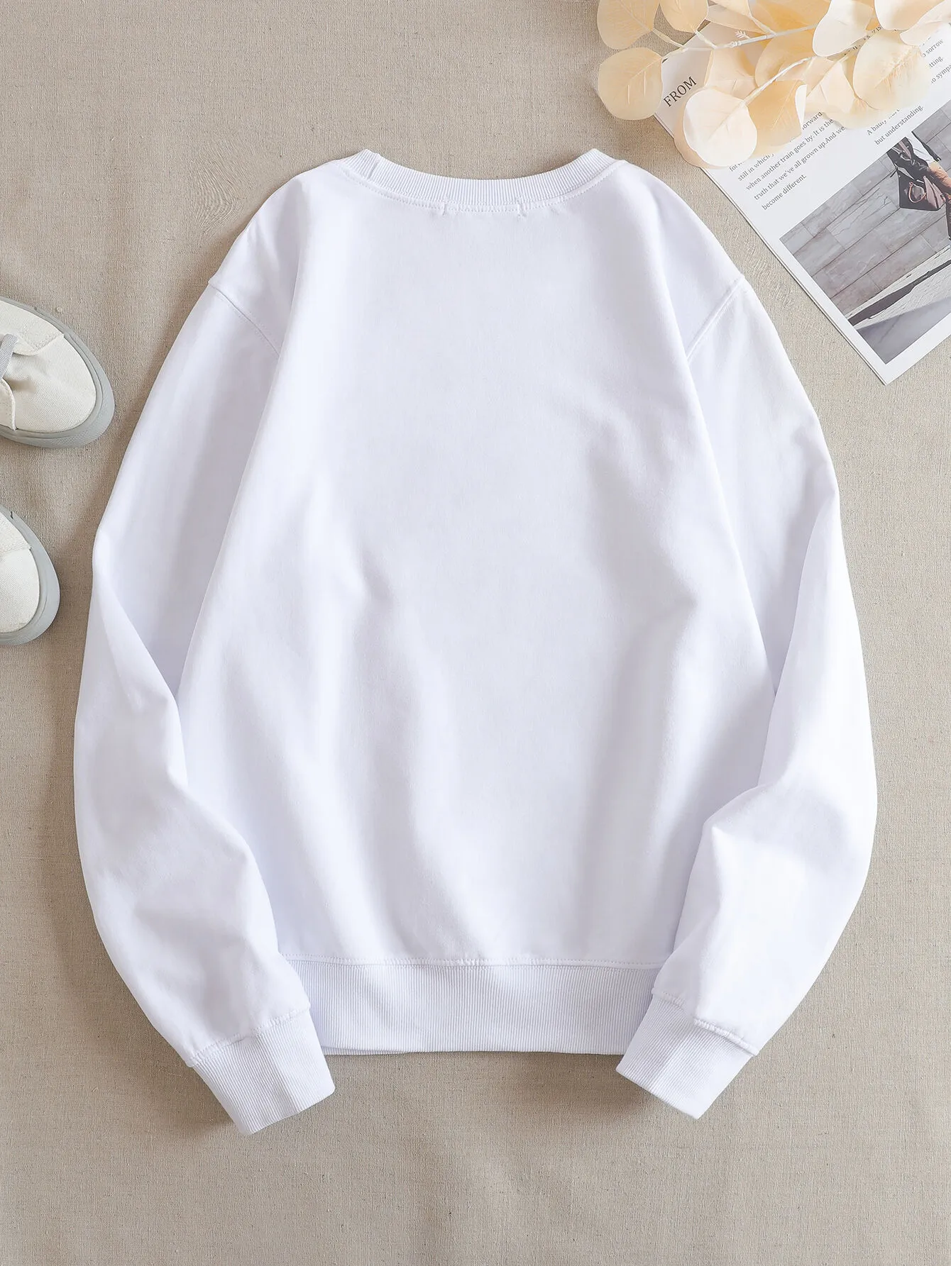 Christmas Cute Cats Santa Hat Round Neck Sweatshirt, 2 of 3