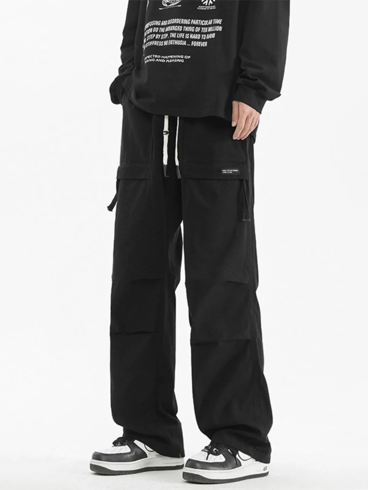 Men's Cargo Pants Loose Fit Straight Leg Work Multi-Pocket Overalls Streetwear Fashion Trousers, 1 of 2