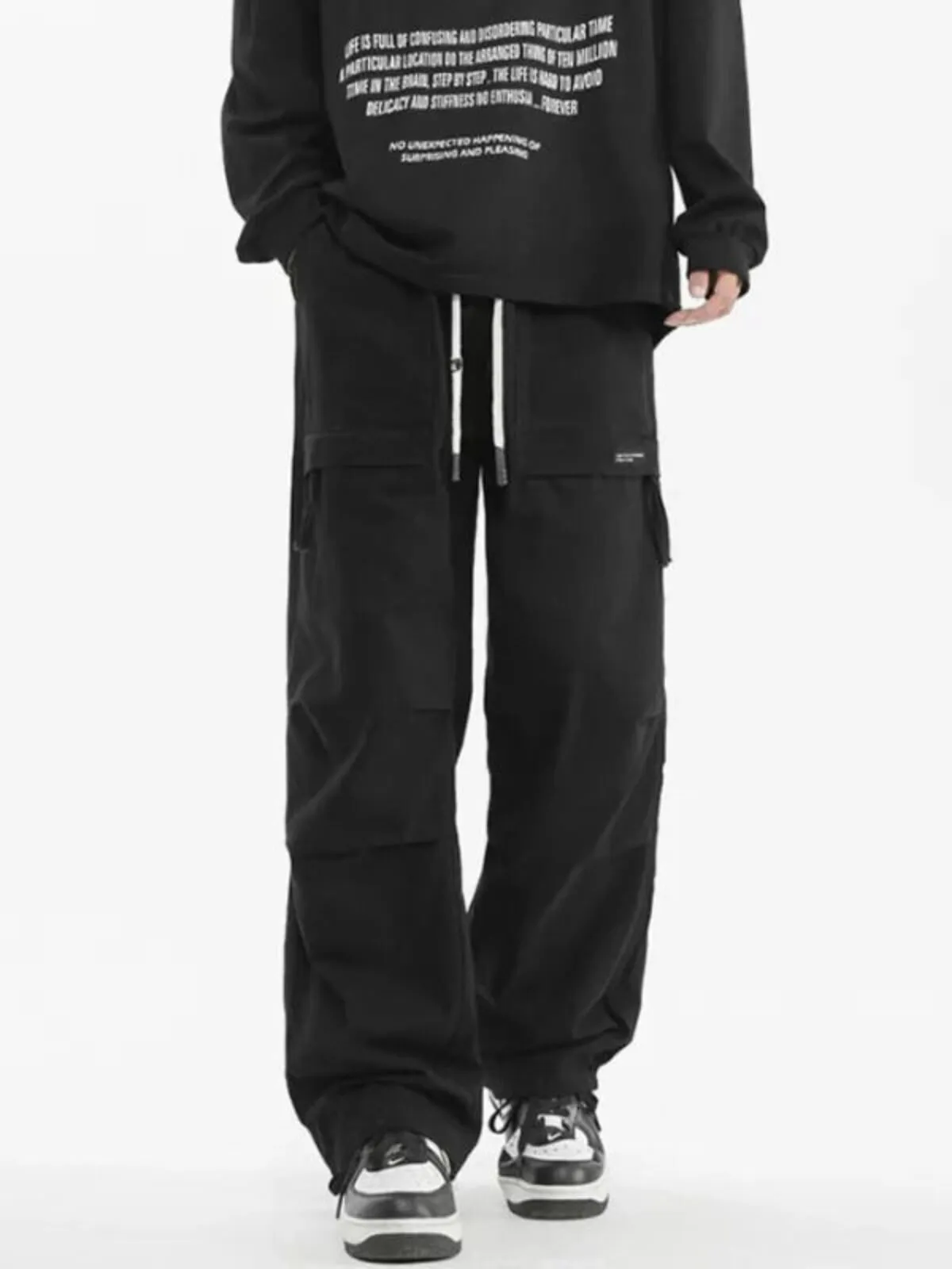 Men's Cargo Pants Loose Fit Straight Leg Work Multi-Pocket Overalls Streetwear Fashion Trousers, 2 of 2