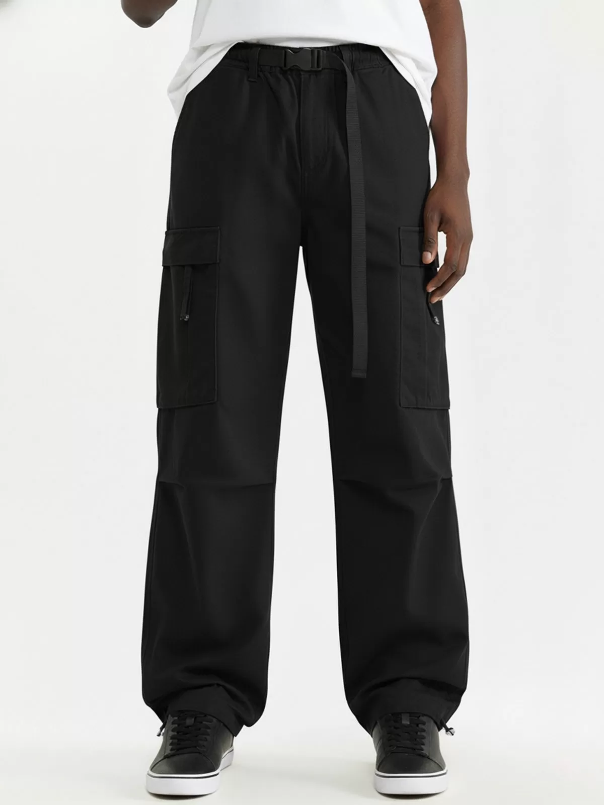 Men's Cargo Pants Loose Fit Straight Leg Work Trousers Streetwear Fashion Solid Color Multi-Pocket Overalls, 3 of 3