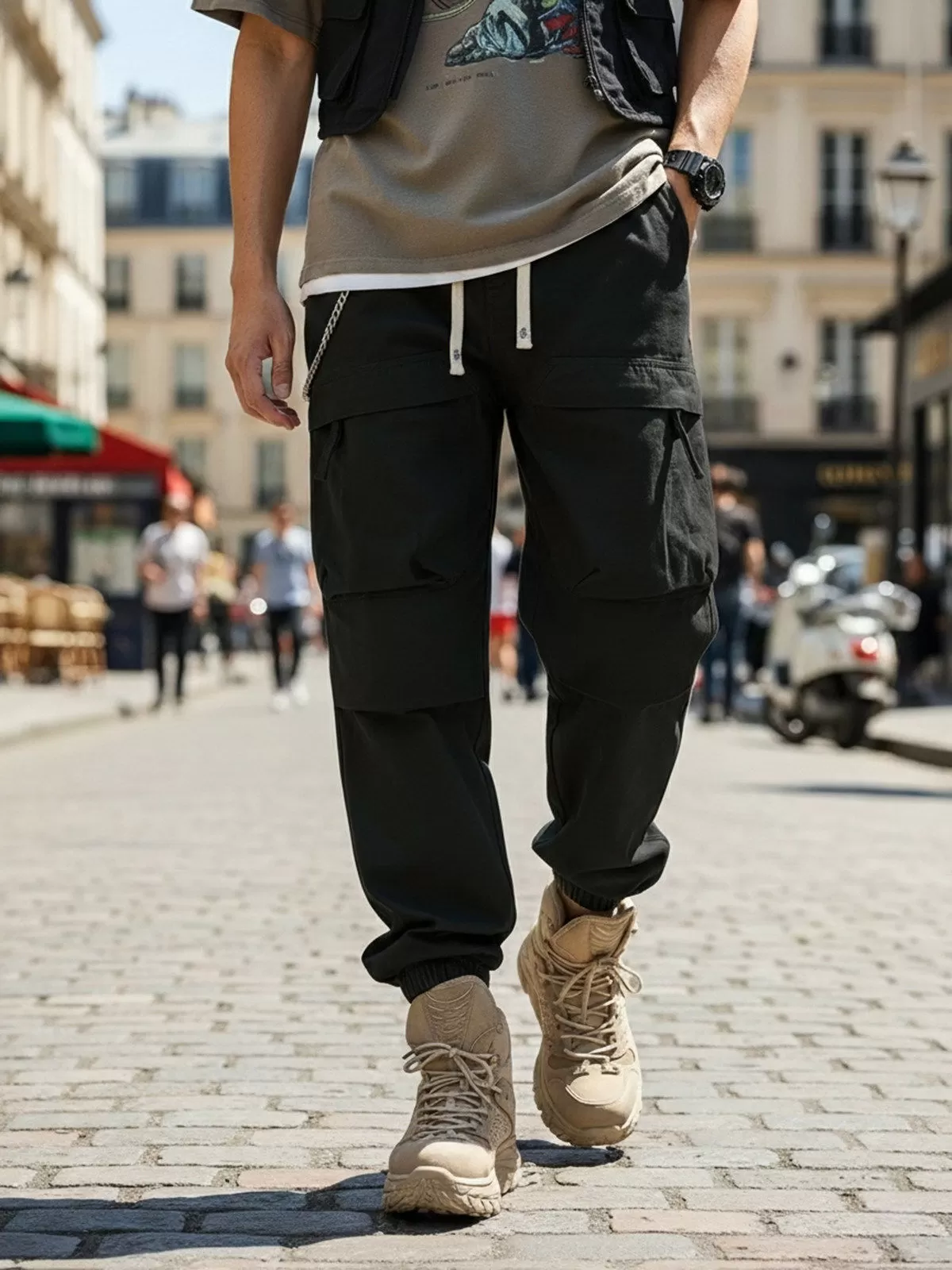 Men's Cargo Pants Multi-pocket Sports Long Overall Casual Sporty Fashion Jogger Pant, 1 of 8