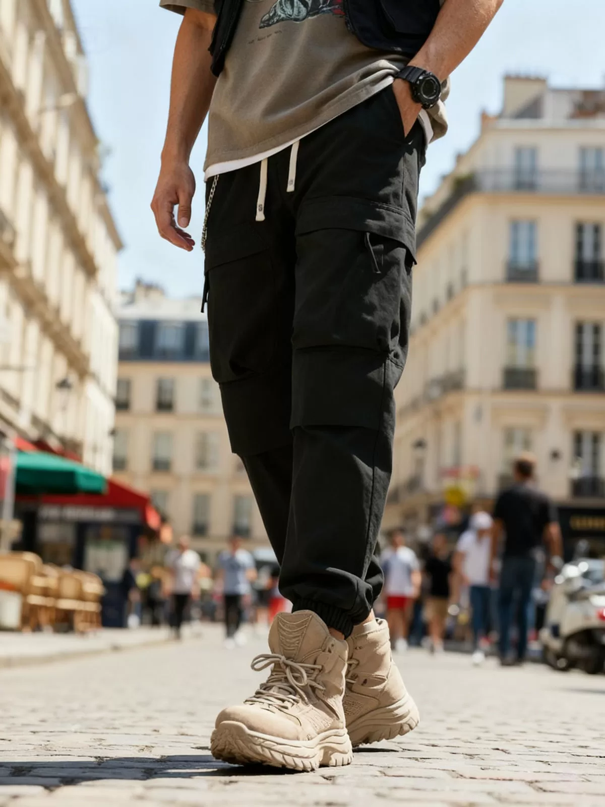 Men's Cargo Pants Multi-pocket Sports Long Overall Casual Sporty Fashion Jogger Pant, 2 of 8