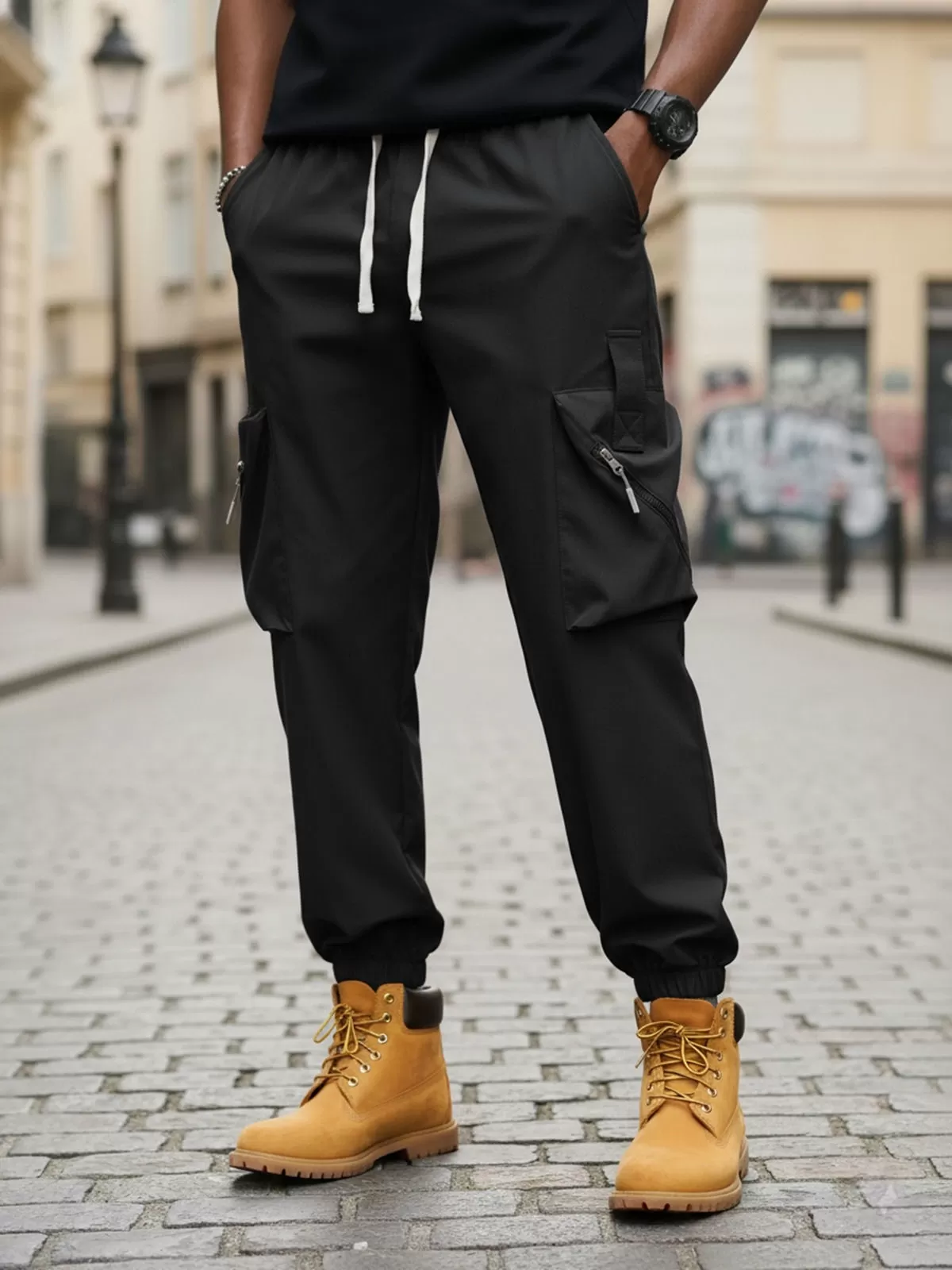 Men's Cargo Pants Multi Pockets Lightweight Ankle Length Stylish Big Pocket Design Outdoor Activities Pants, 1 of 3